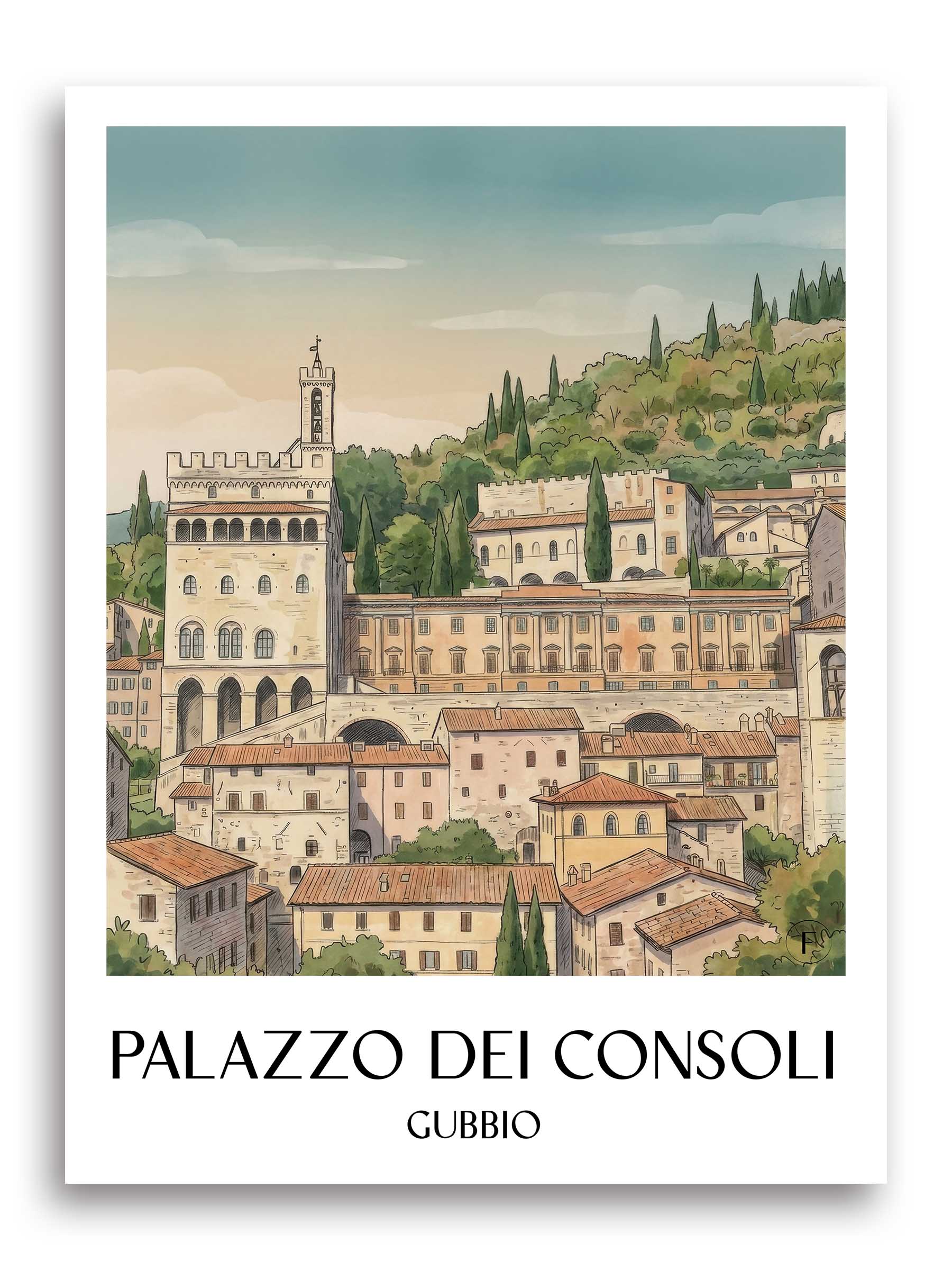 palazzo-dei-consoli-gubbio-italien-poster-aquarell