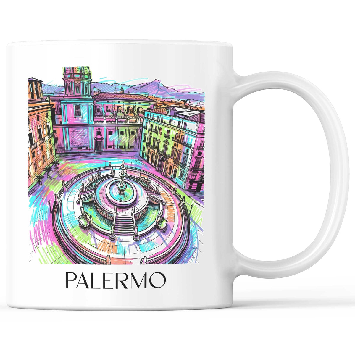 Palermo - Italien Becher - Kaffeetasse im Tag Graffiti Stil - favplace
