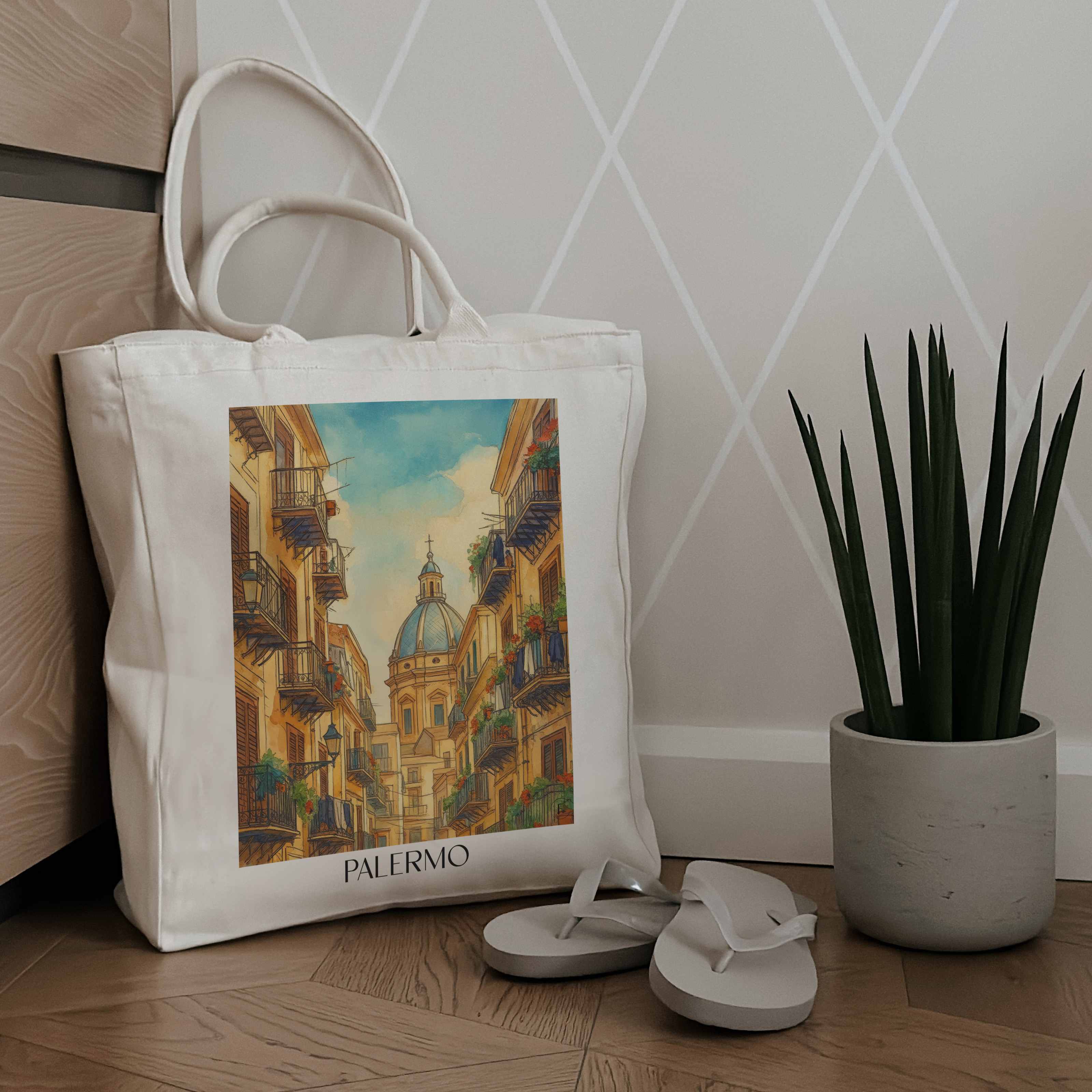 palermo-italien-einkaufstasche-aquarell