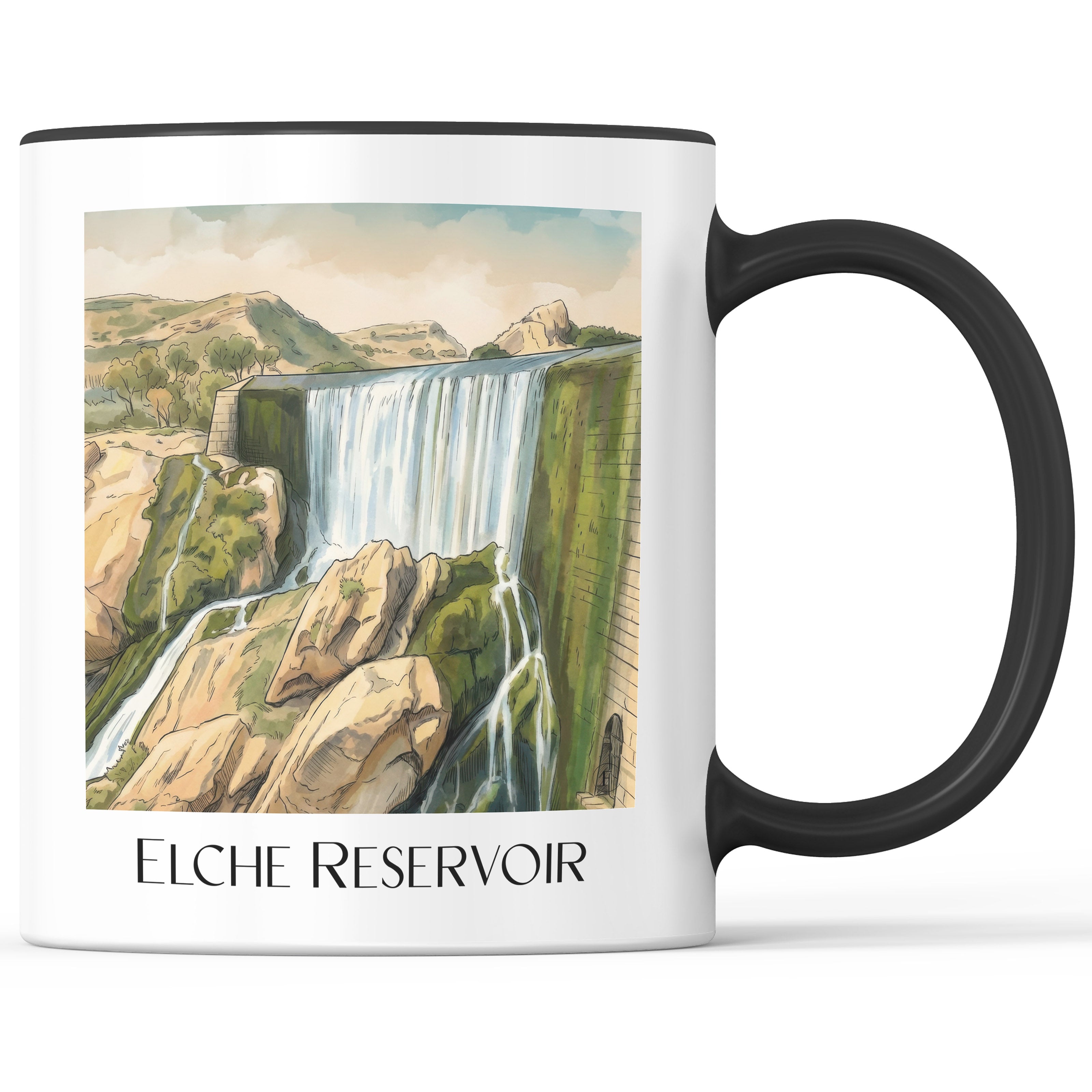 Pantano de Elche Kaffeebecher - Spanien - Spanien Becher - Kaffeetasse im Aquarell Stil - favplace