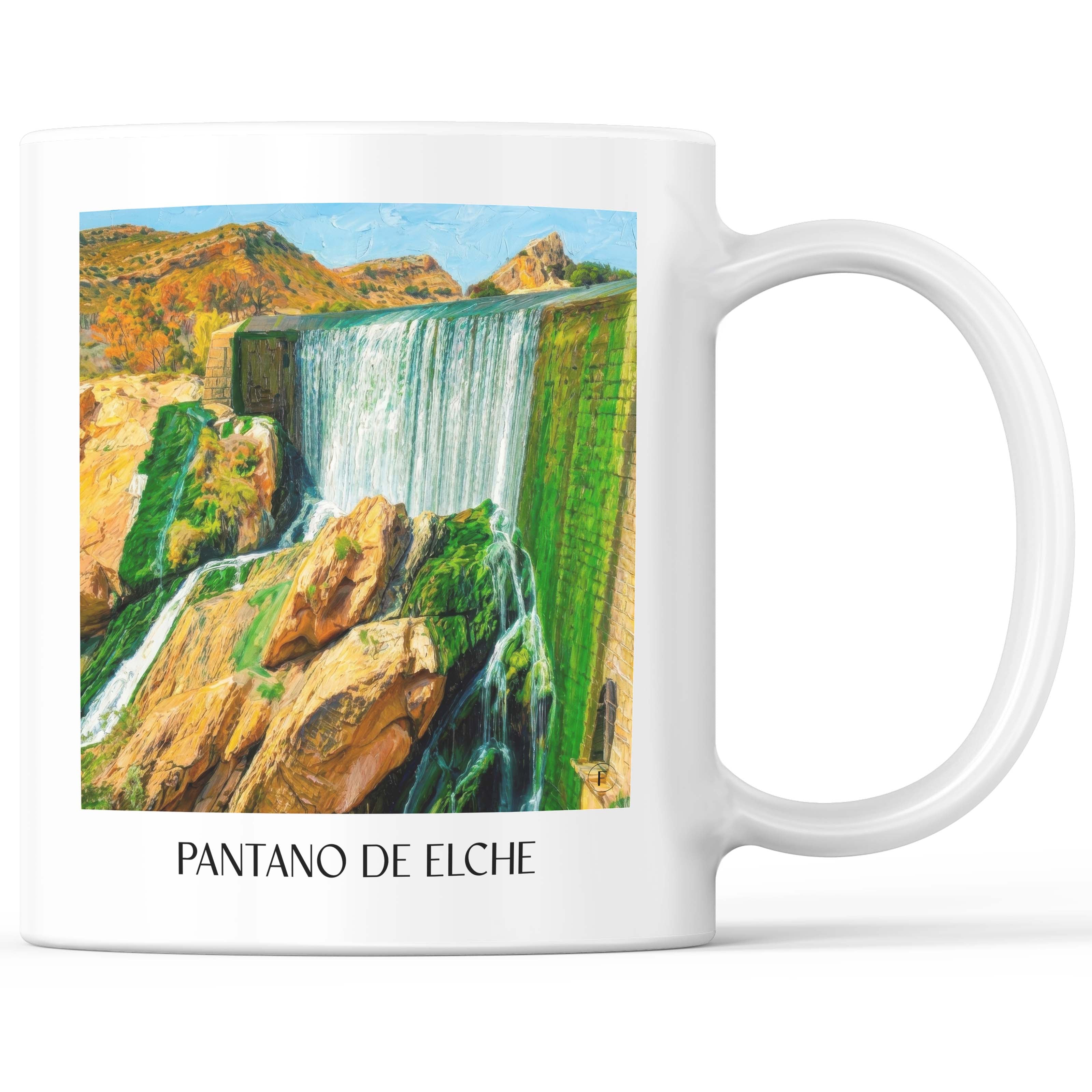 Pantano de Elche Kaffeebecher - Spanien - Spanien Becher - Kaffeetasse im Ölgemälde Stil - favplace