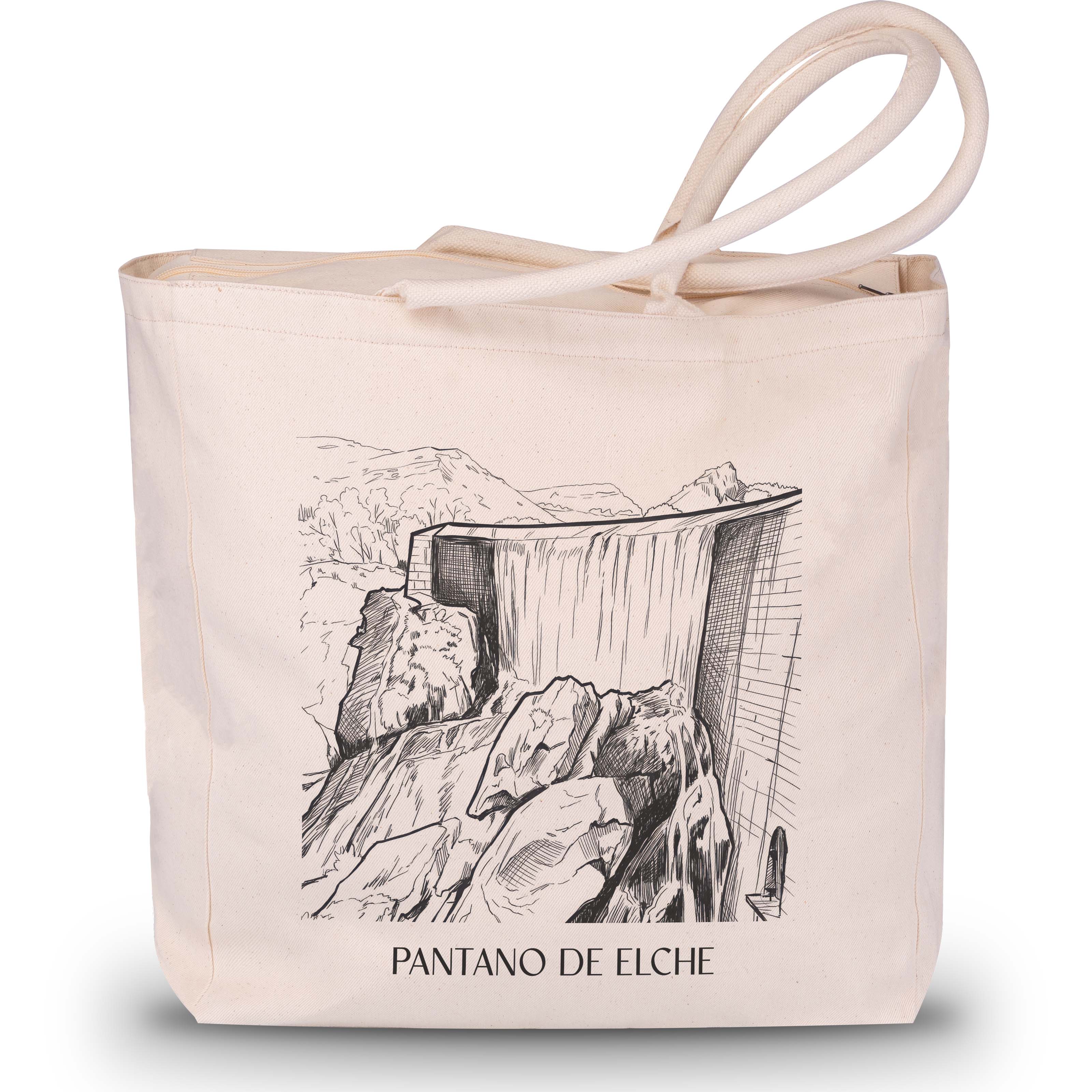 pantano-de-elche-spanien-spanien-einkaufstasche-skizze