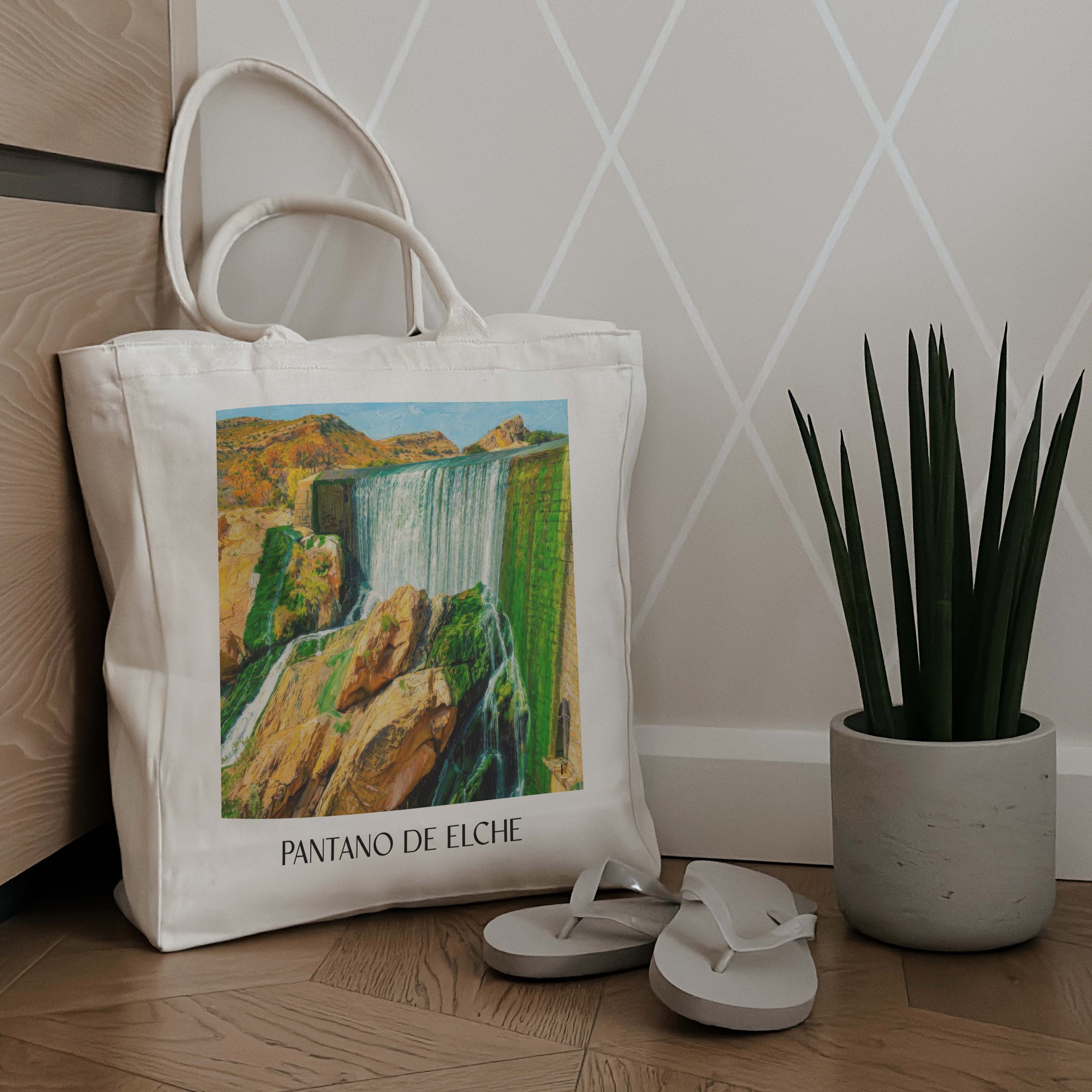 pantano-de-elche-spanien-spanien-einkaufstasche-oil-painting-oelgemaelde