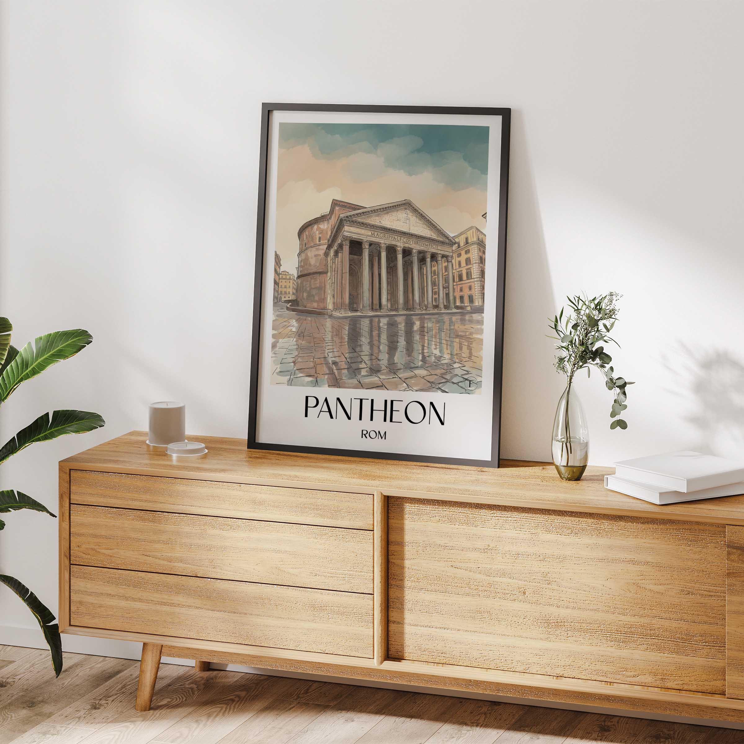 pantheon-rom-italien-poster-aquarell