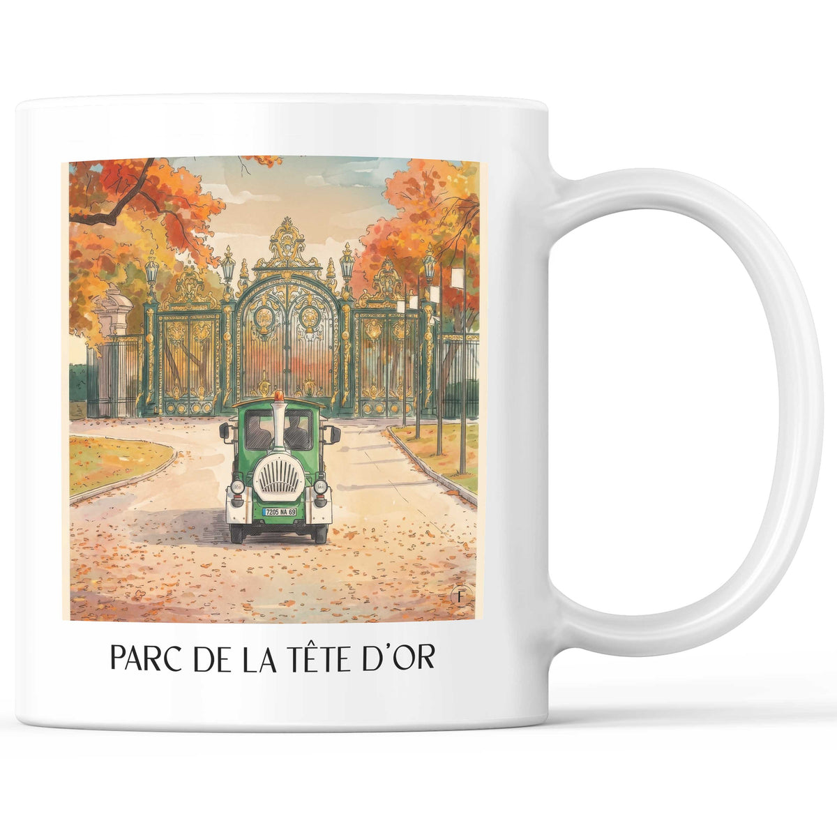 Parc de la Tête d'Or Kaffeebecher - Lyon - Frankreich Becher - Kaffeetasse im Aquarell Stil - favplace