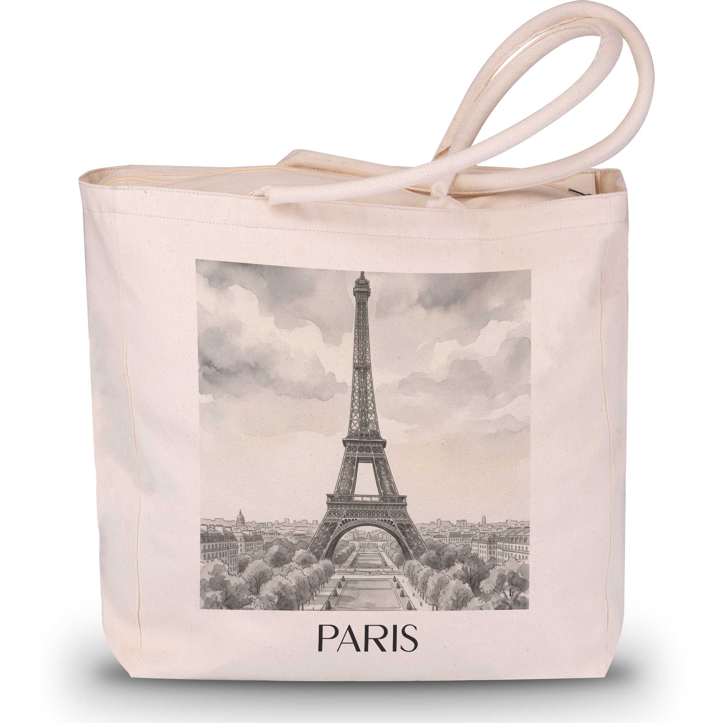 paris-frankreich-einkaufstasche-aquarell-schwarz-weiss