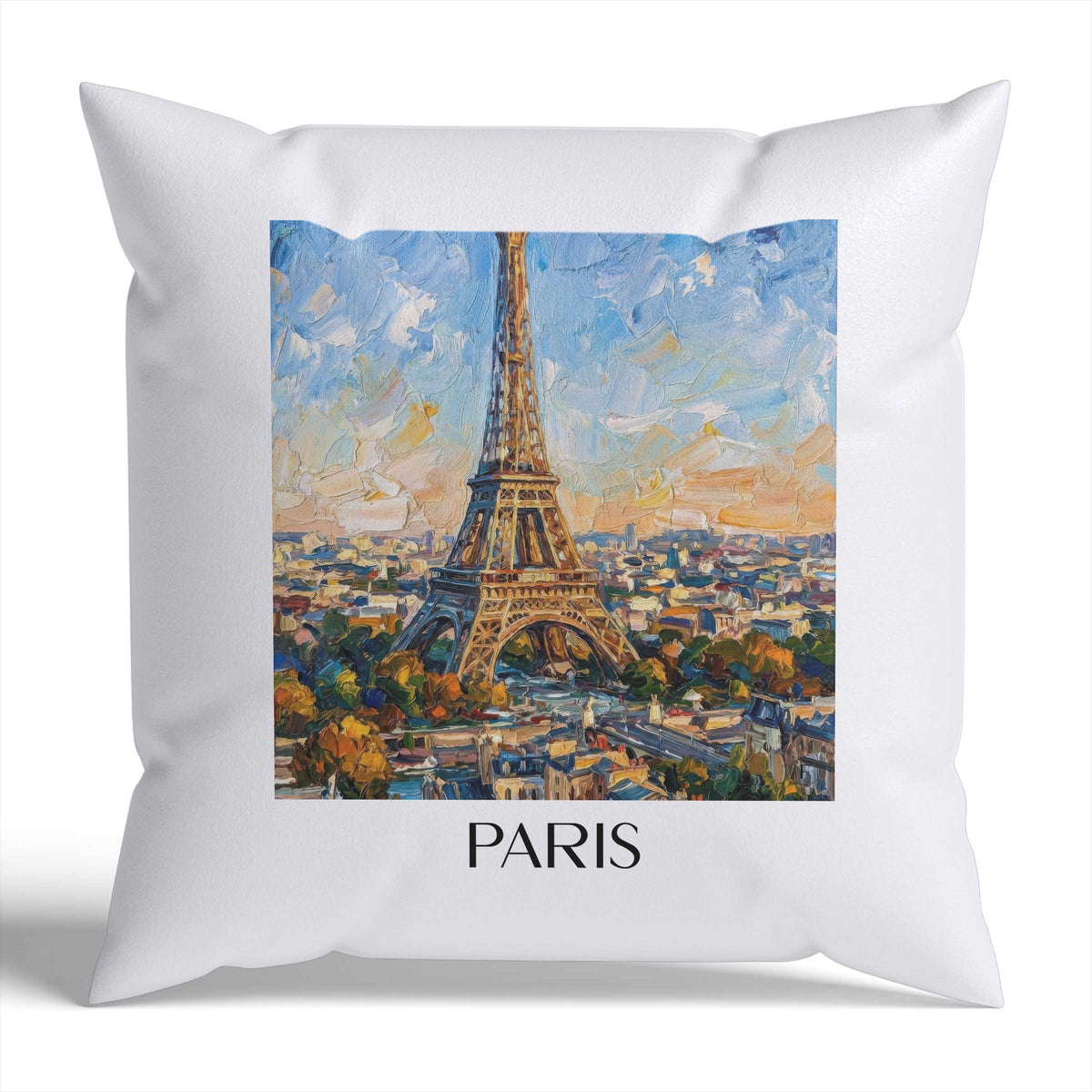 Paris Kissenhülle - Zierkissen Bezug - Frankreich - Frankreich Kissen bzw. Kissenbezug im Ölgemälde Stil - favplace
