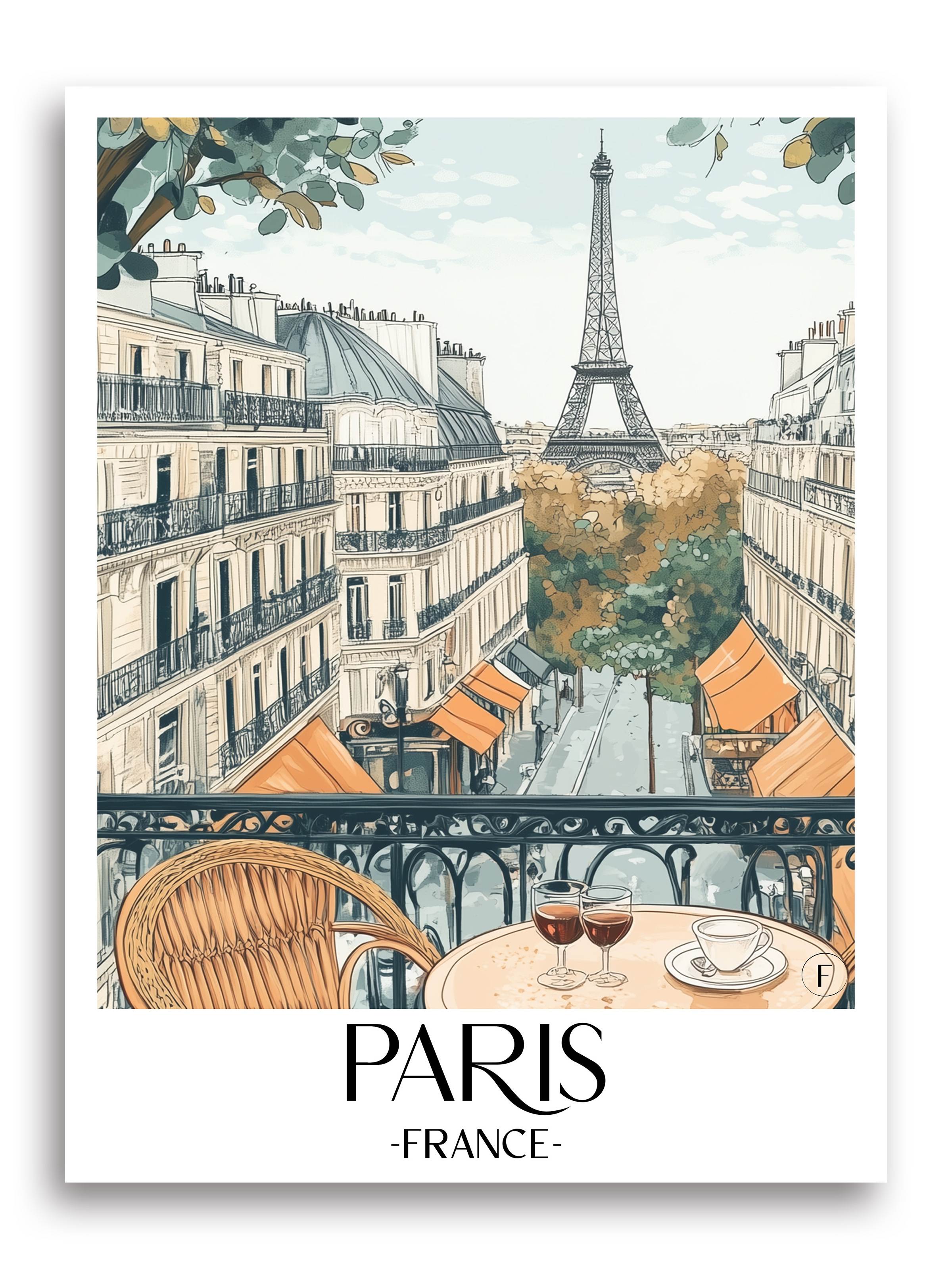 Paris Poster - Frankreich Kunstdruck - Aquarell von A4 bis A1 - favplace