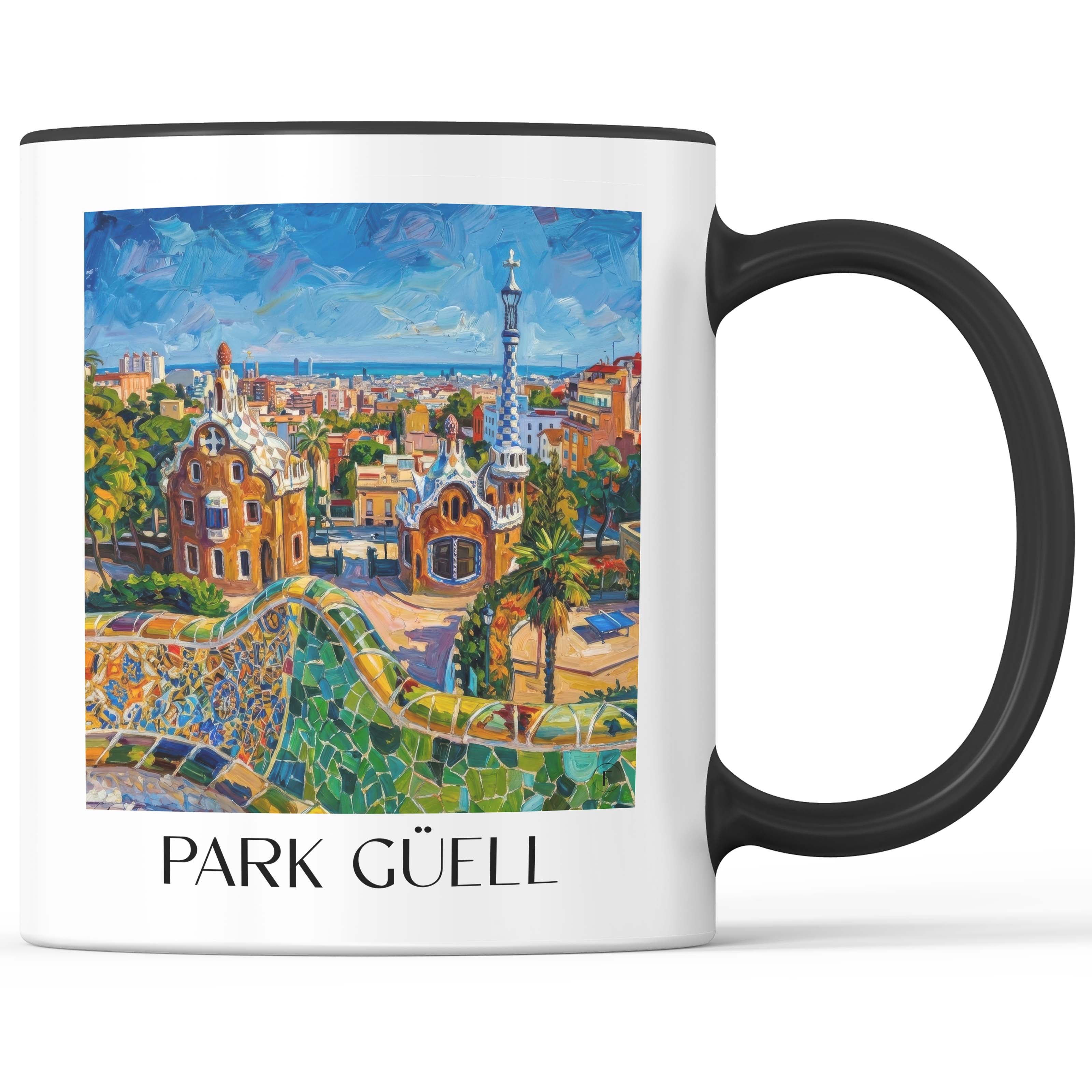 park-güell-barcelona-spanien-kaffeebecher-oil-painting-oelgemaelde