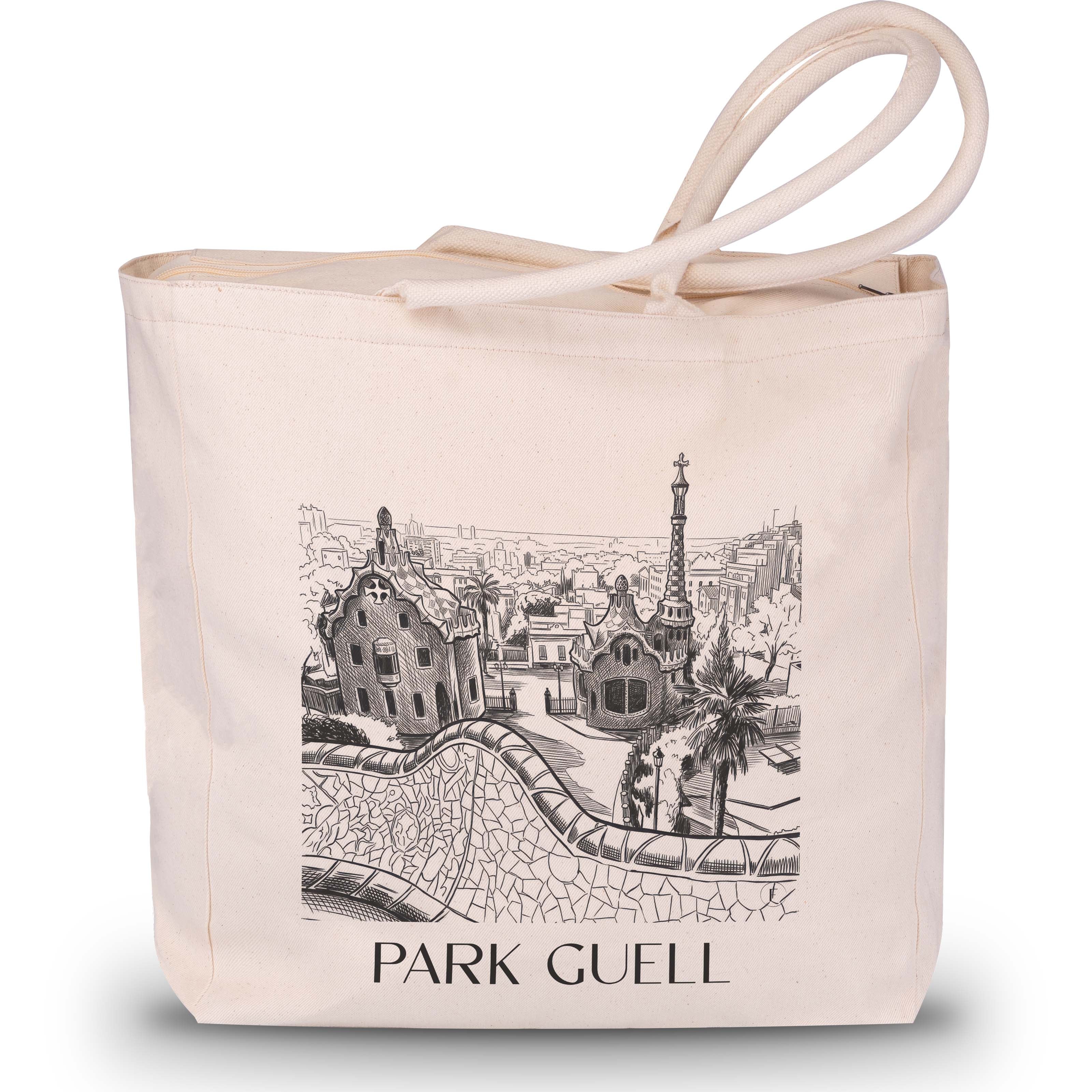 Park Güell Shopping Tasche - Barcelona - Spanien Tote Bag - Einkaufstasche im Skizze Stil - favplace
