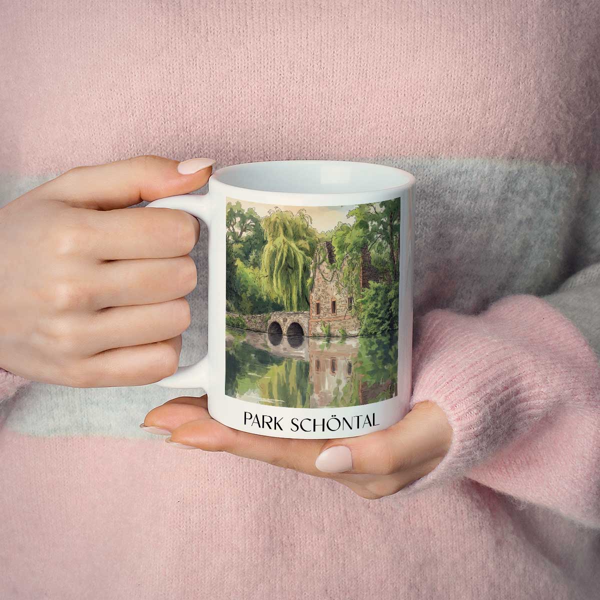 park-schöntal-aschaffenburg-deutschland-kaffeebecher-aquarell