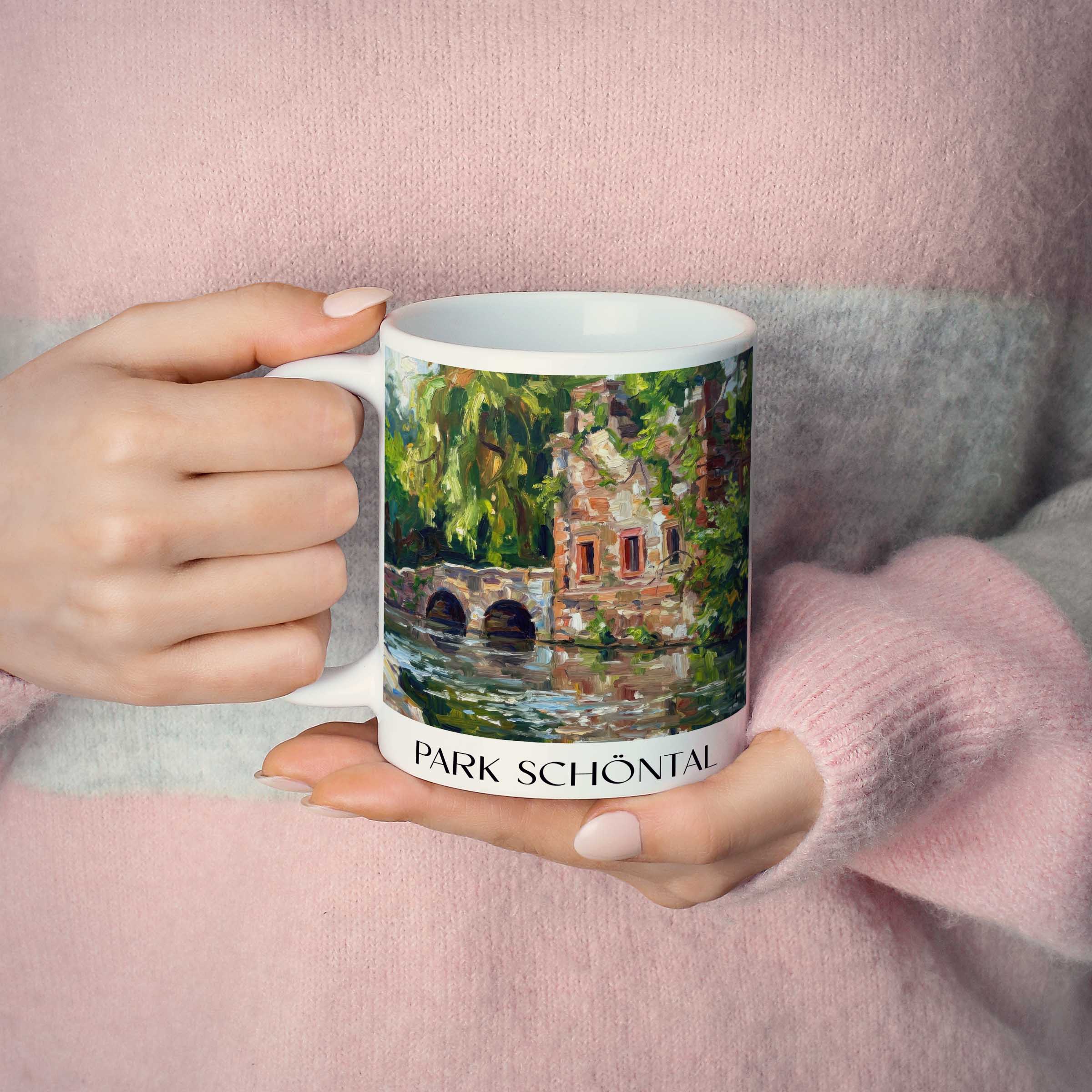 park-schöntal-aschaffenburg-deutschland-kaffeebecher-oil-painting-oelgemaelde