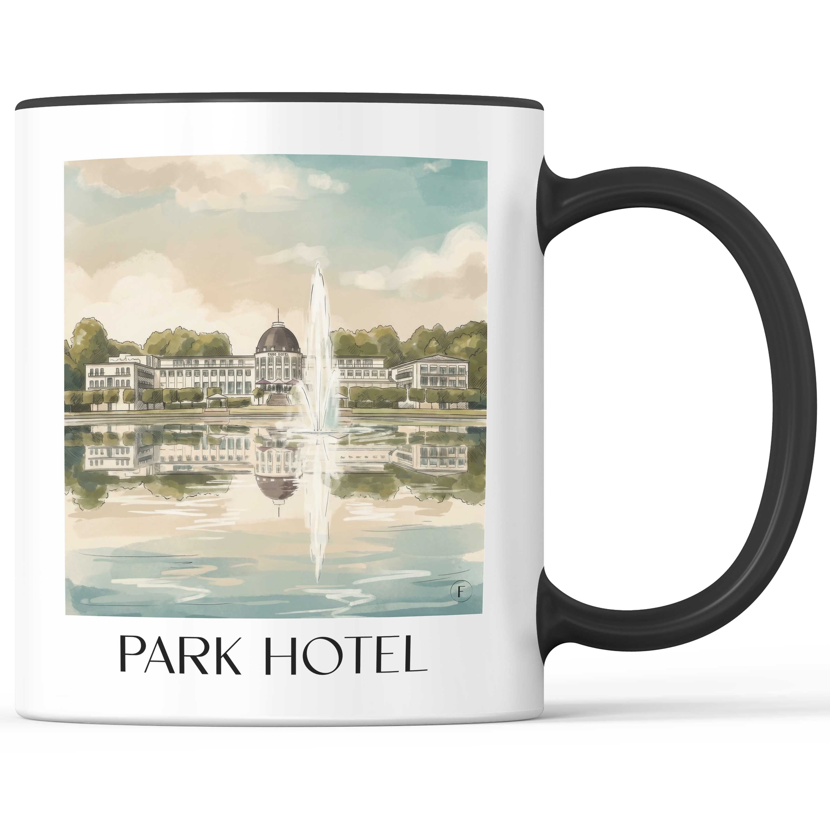 Parkhotel Kaffeebecher - Bremen - Deutschland Becher - Kaffeetasse im Aquarell Stil - favplace