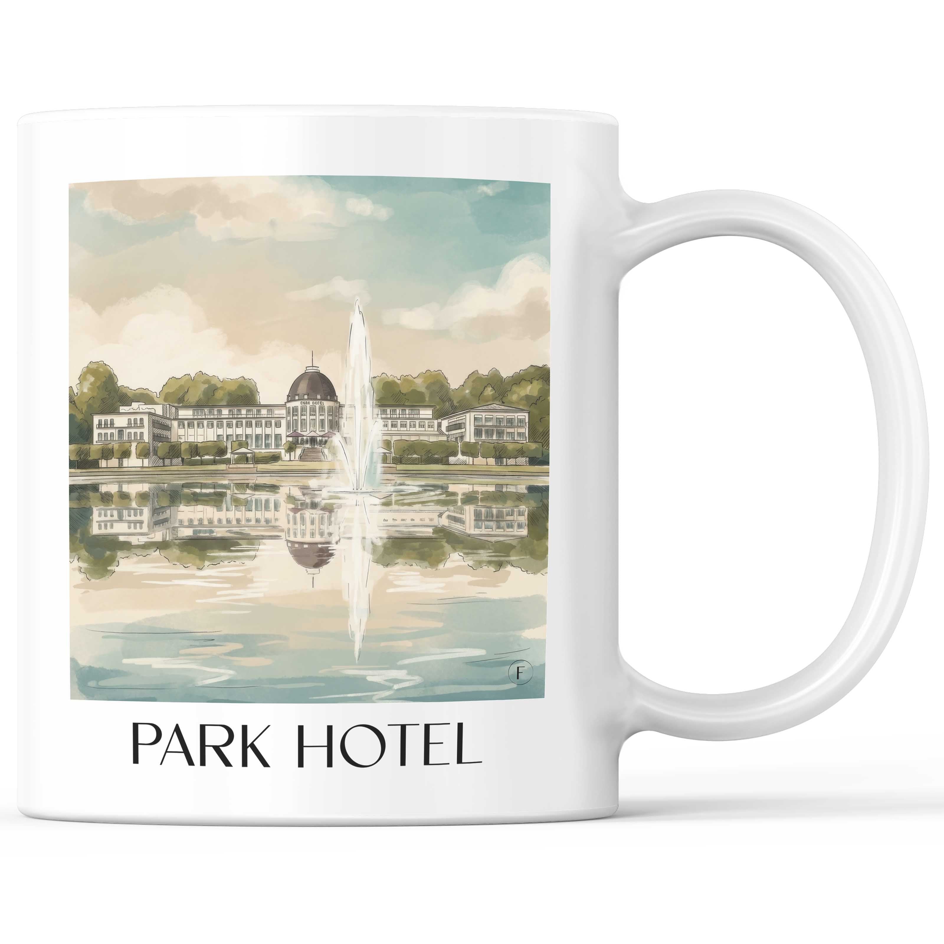 Parkhotel Kaffeebecher - Bremen - Deutschland Becher - Kaffeetasse im Aquarell Stil - favplace