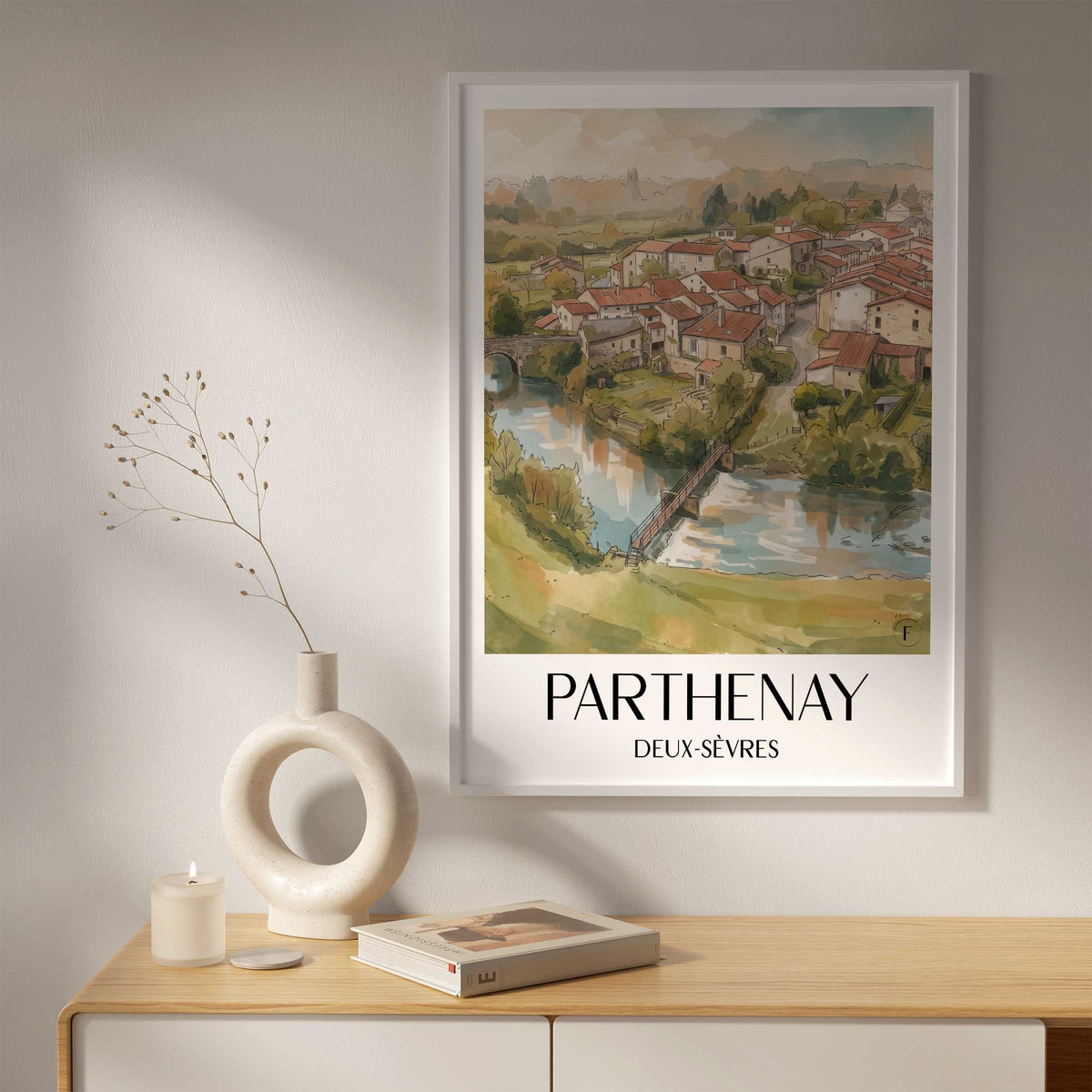 parthenay-deux-sèvres-frankreich-poster-aquarell