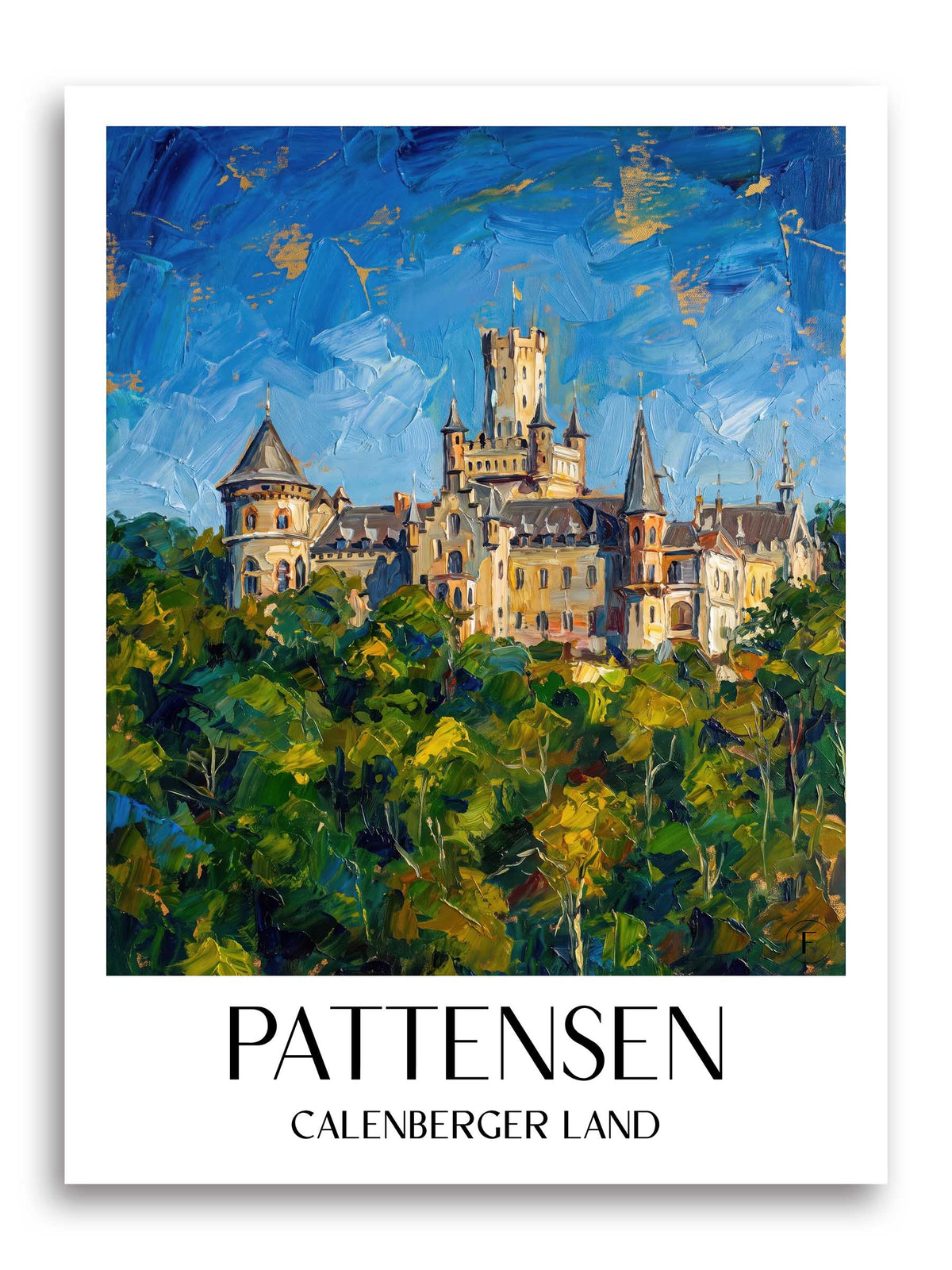 Pattensen Poster - Calenberger Land - Deutschland Kunstdruck - Ölgemälde von A4 bis A1 - favplace