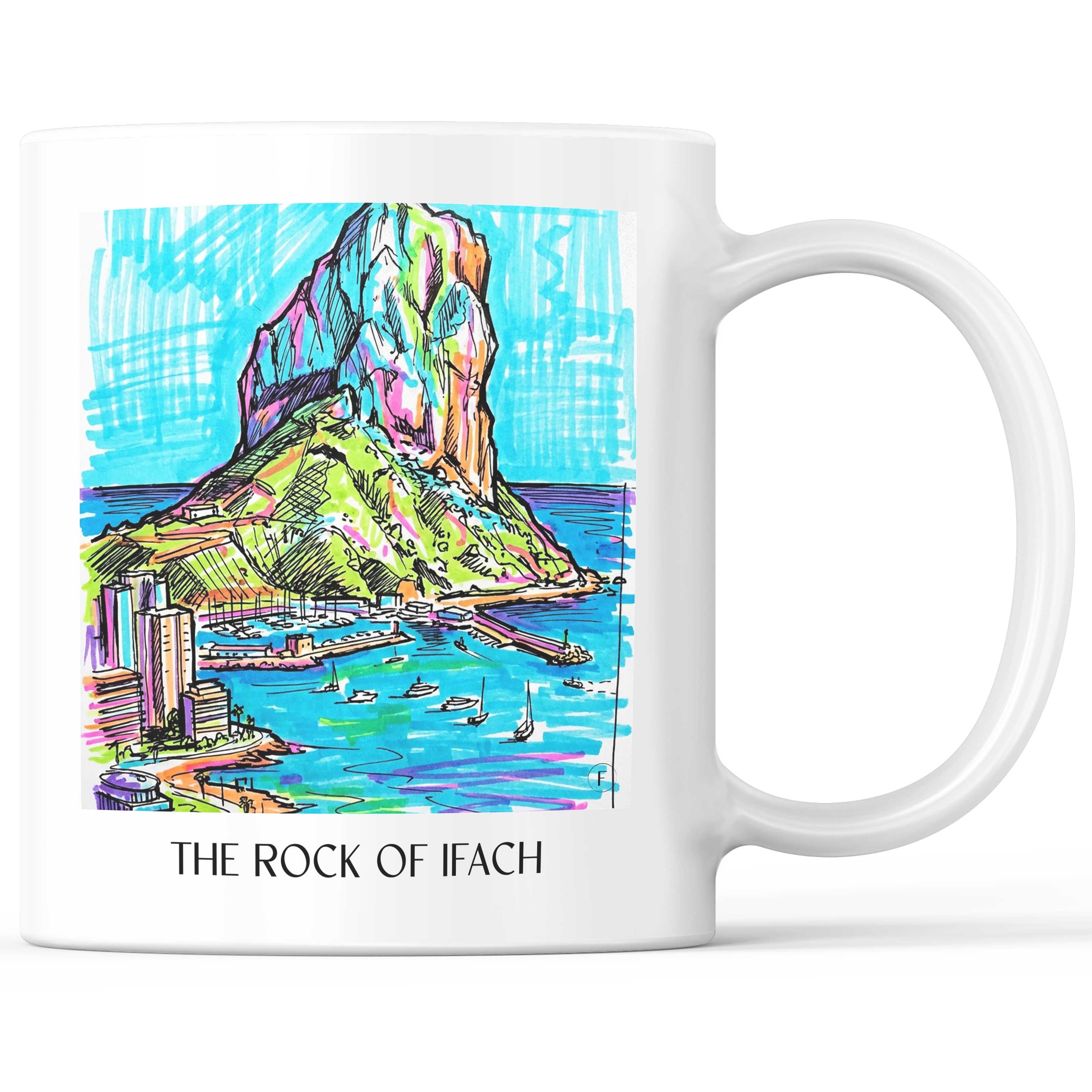 Peñón de Ifach Kaffeebecher - Calpe - Spanien Becher - Kaffeetasse im Tag Graffiti Stil - favplace