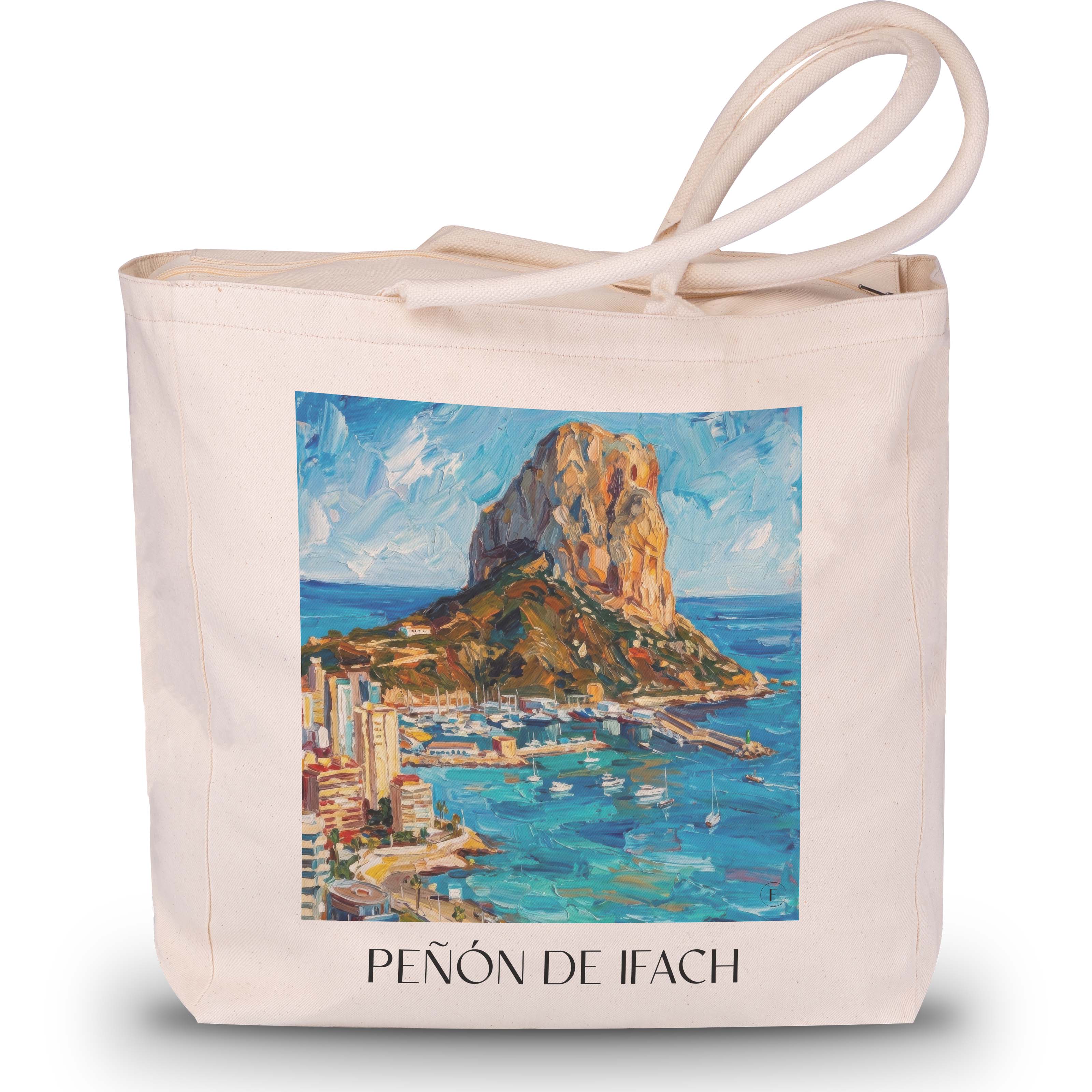 peñón-de-ifach-calpe-spanien-einkaufstasche-oil-painting-oelgemaelde
