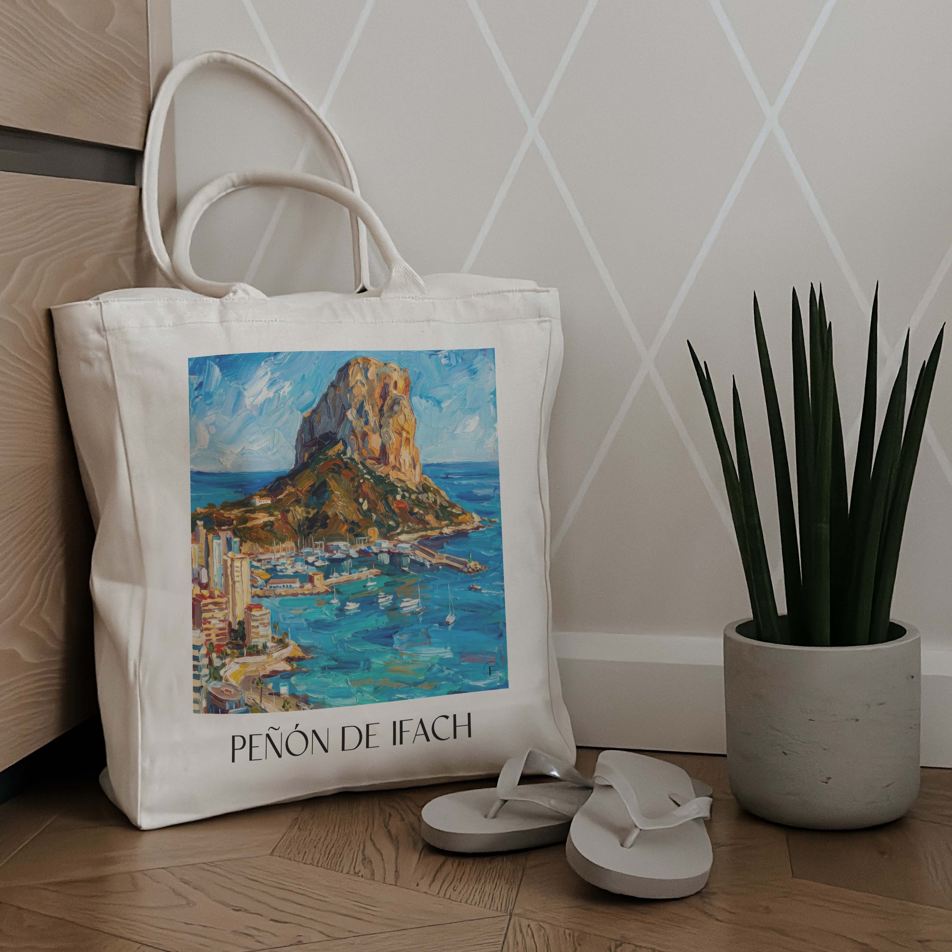 peñón-de-ifach-calpe-spanien-einkaufstasche-oil-painting-oelgemaelde