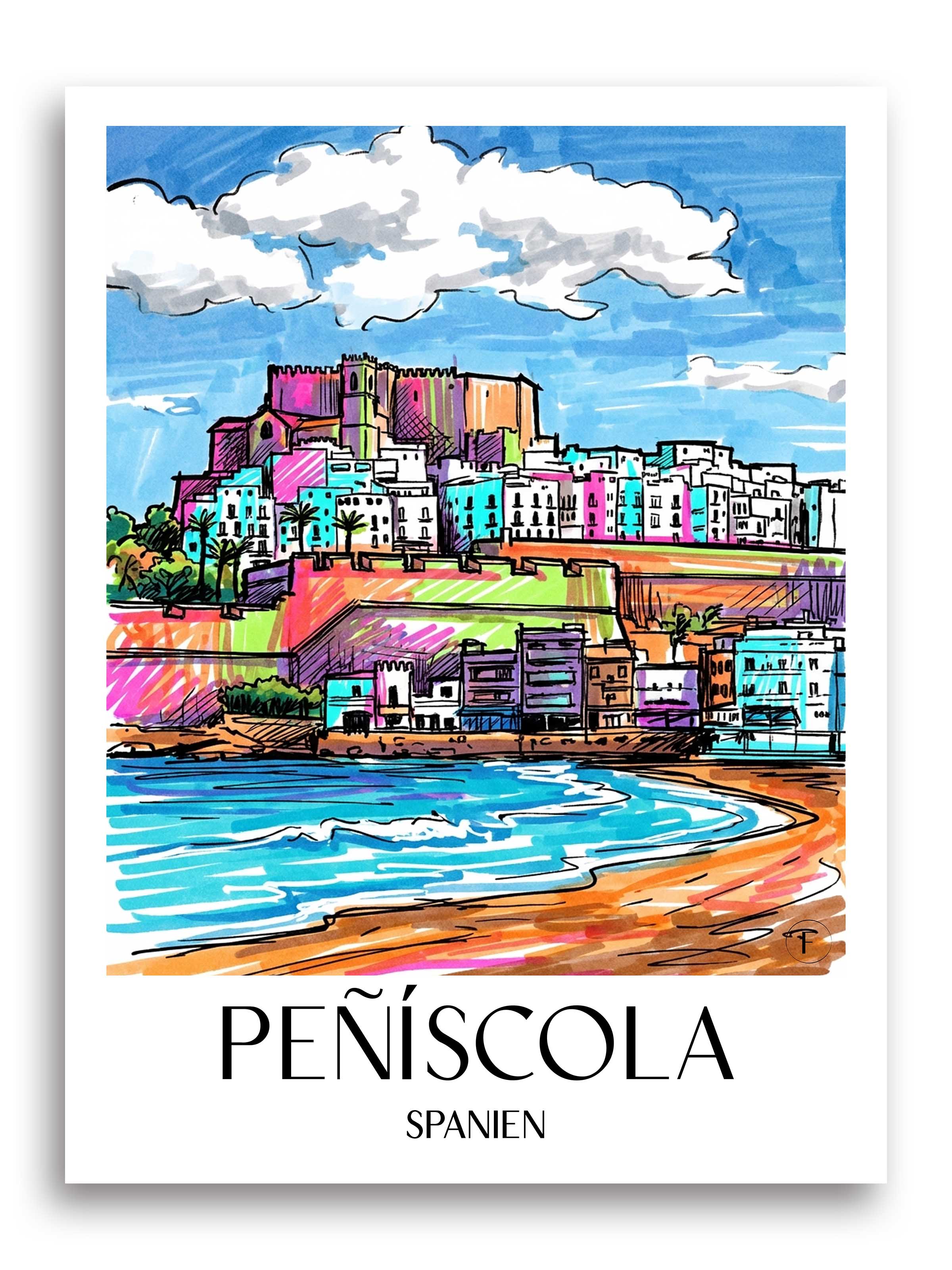 peñíscola-spanien-spanien-poster-graffiti