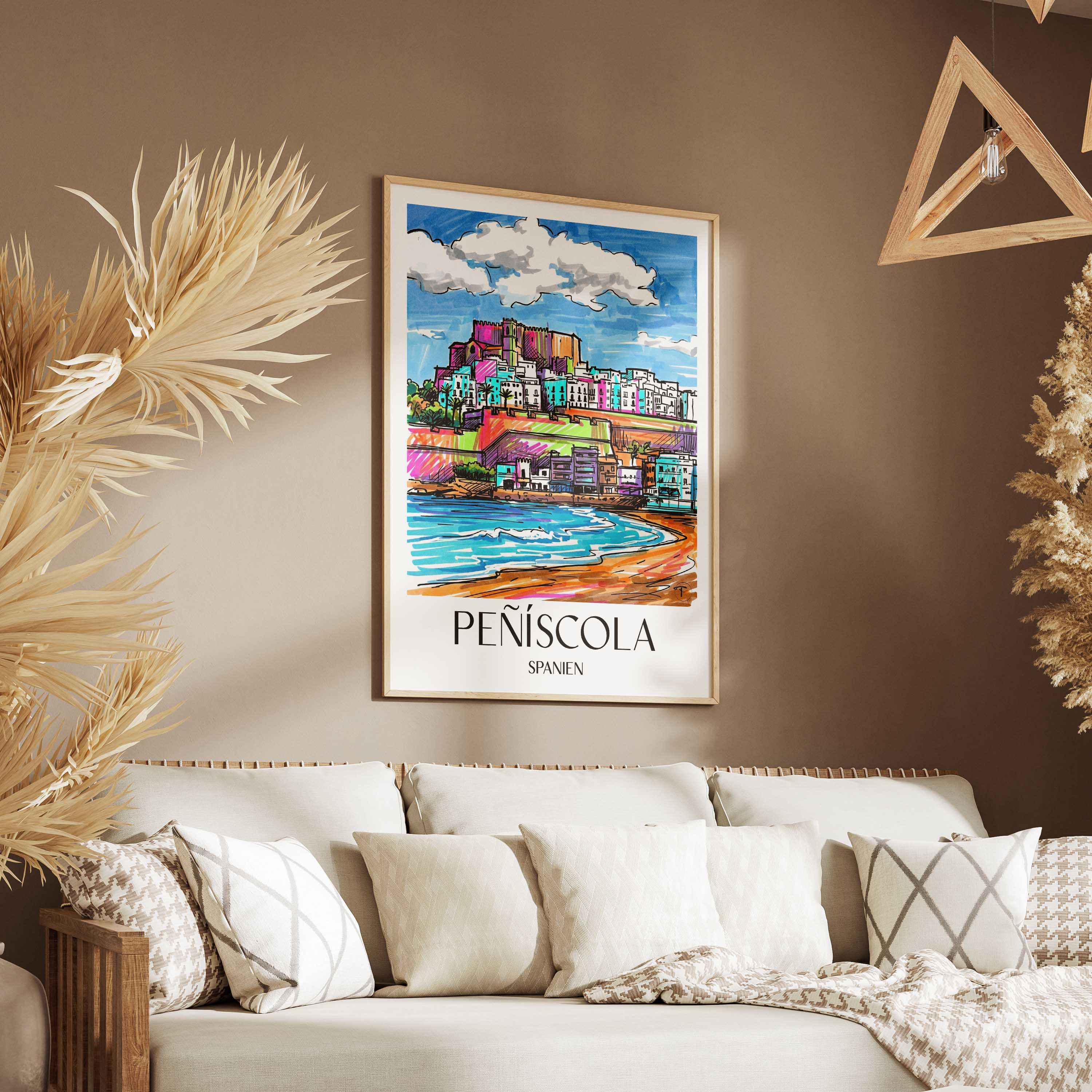 peñíscola-spanien-spanien-poster-graffiti