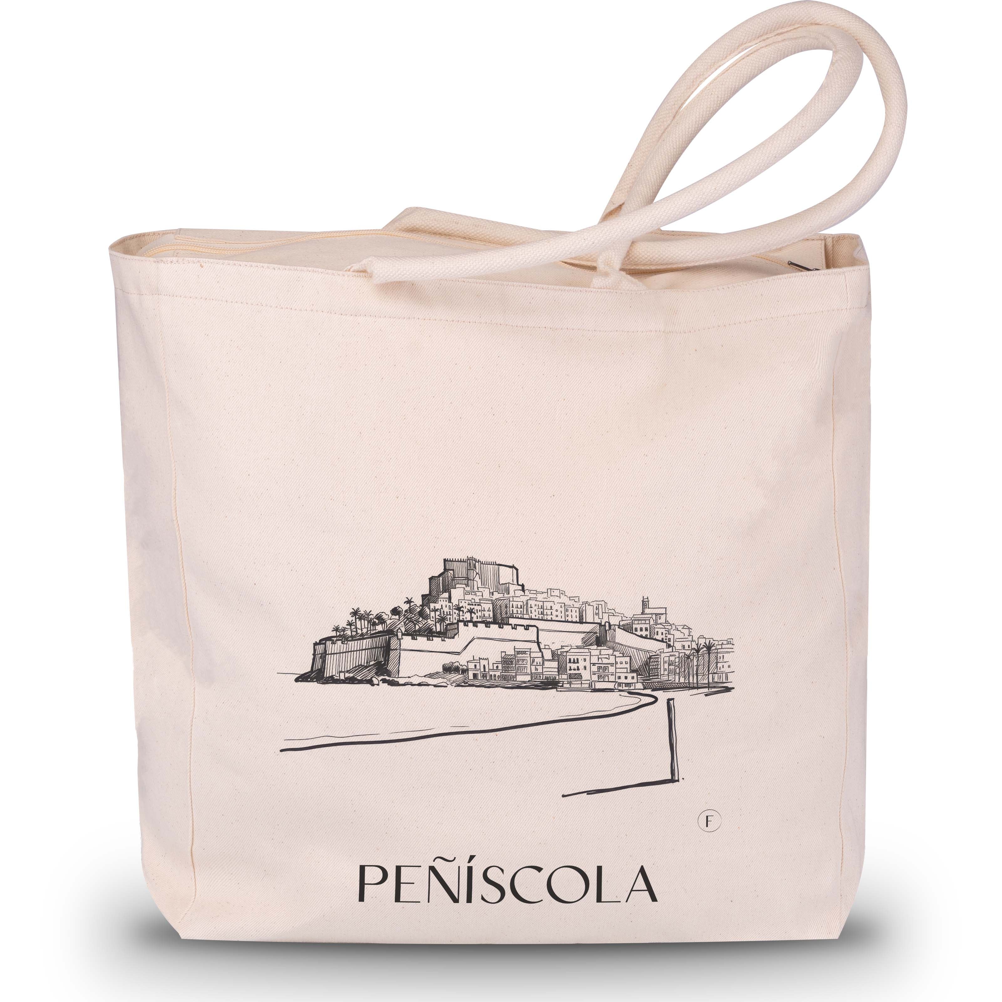 Peñíscola Shopping Tasche - Spanien - Spanien Tote Bag - Einkaufstasche im Skizze Stil - favplace