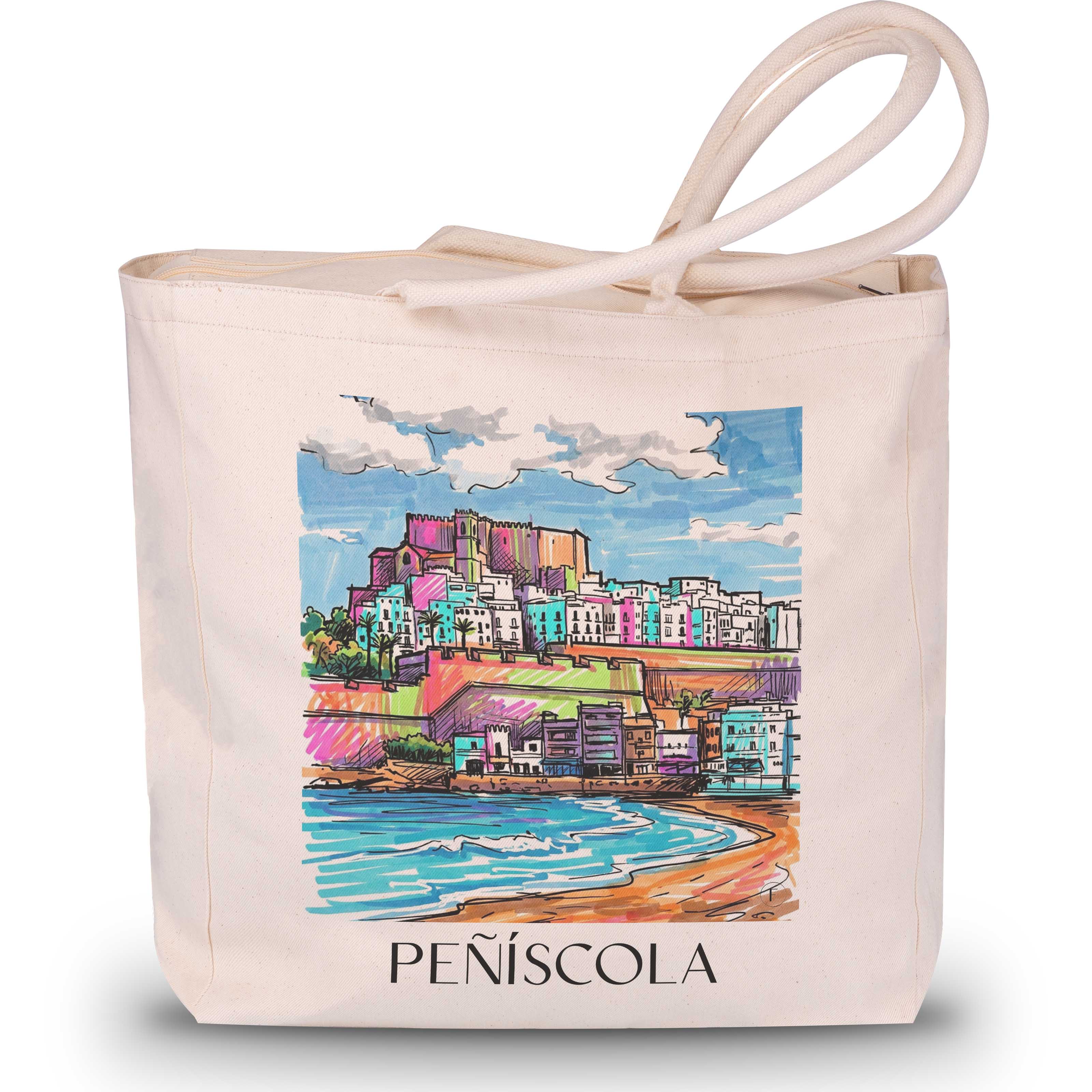 peñíscola-spanien-spanien-einkaufstasche-graffiti