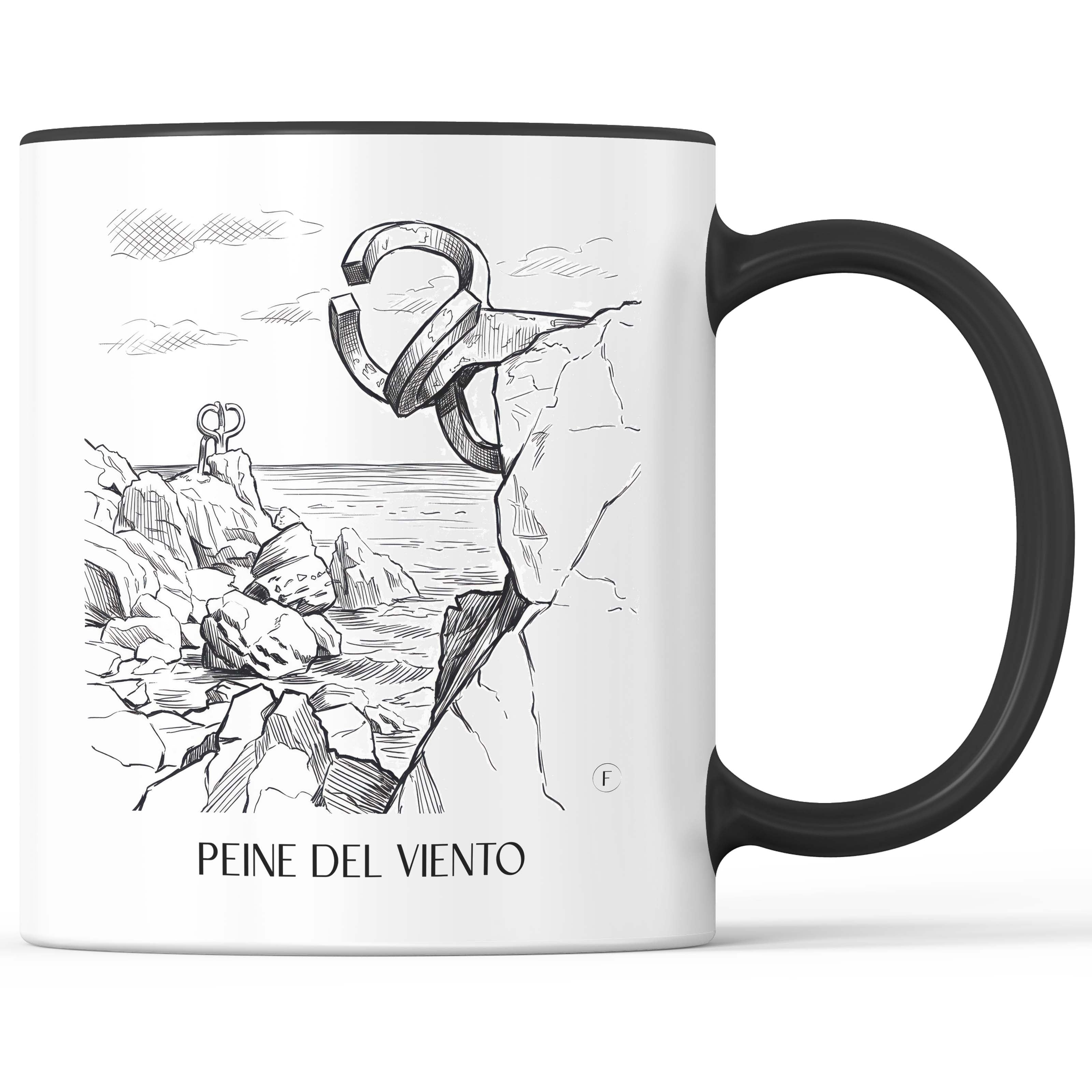 peine-del-viento-san-sebastián-spanien-kaffeebecher-skizze