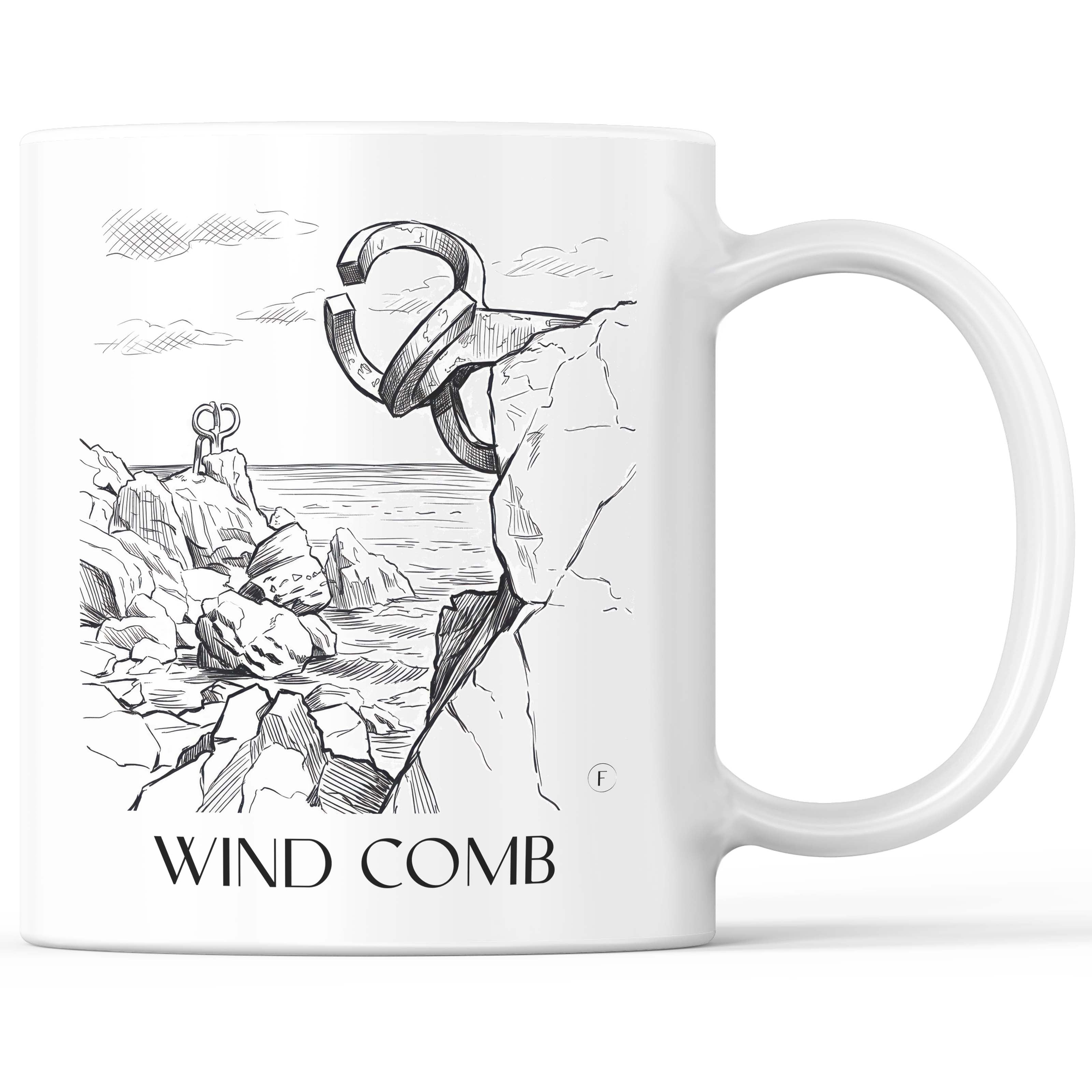 Peine del Viento Kaffeebecher - San Sebastián - Spanien Becher - Kaffeetasse im Skizze Stil - favplace