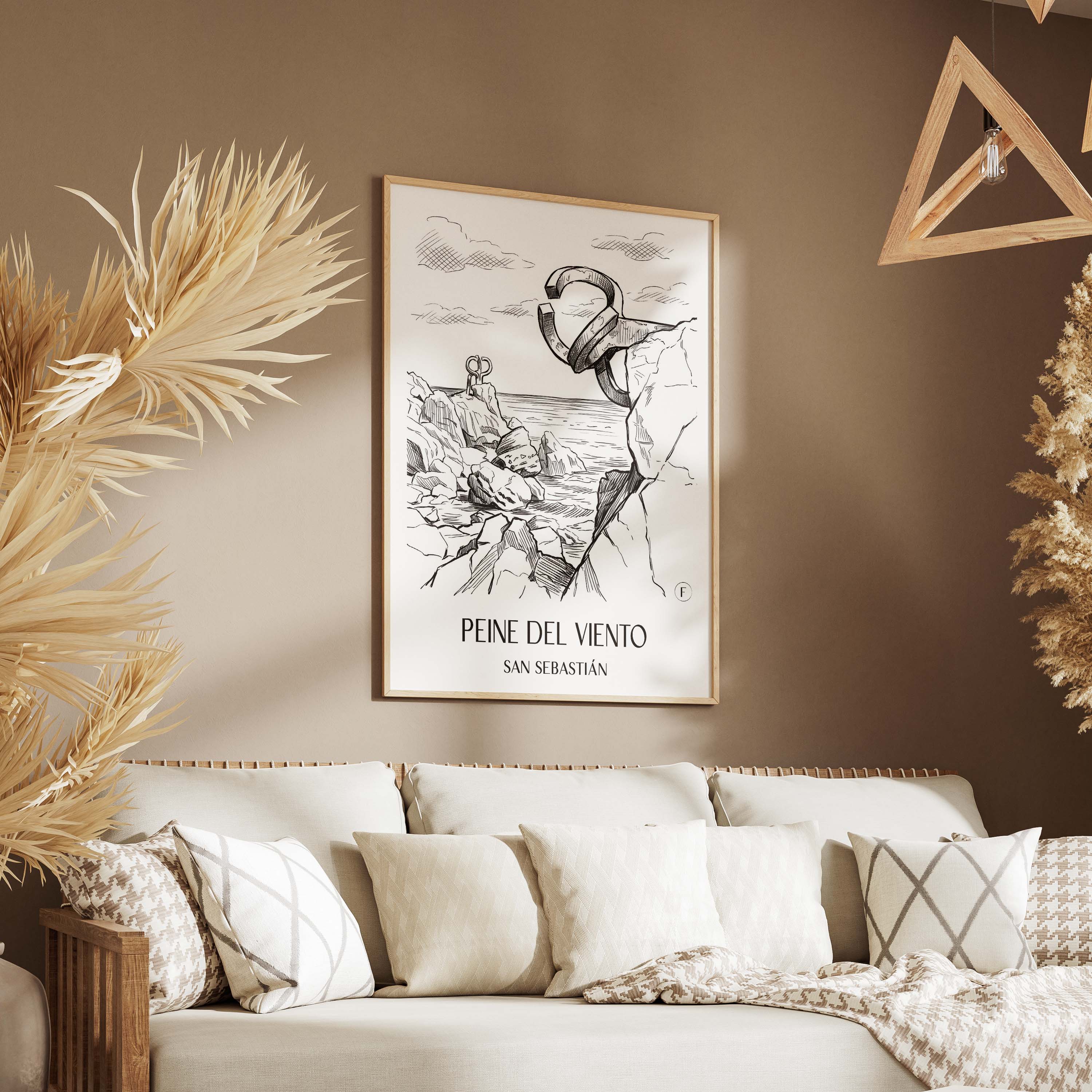 peine-del-viento-san-sebastián-spanien-poster-skizze