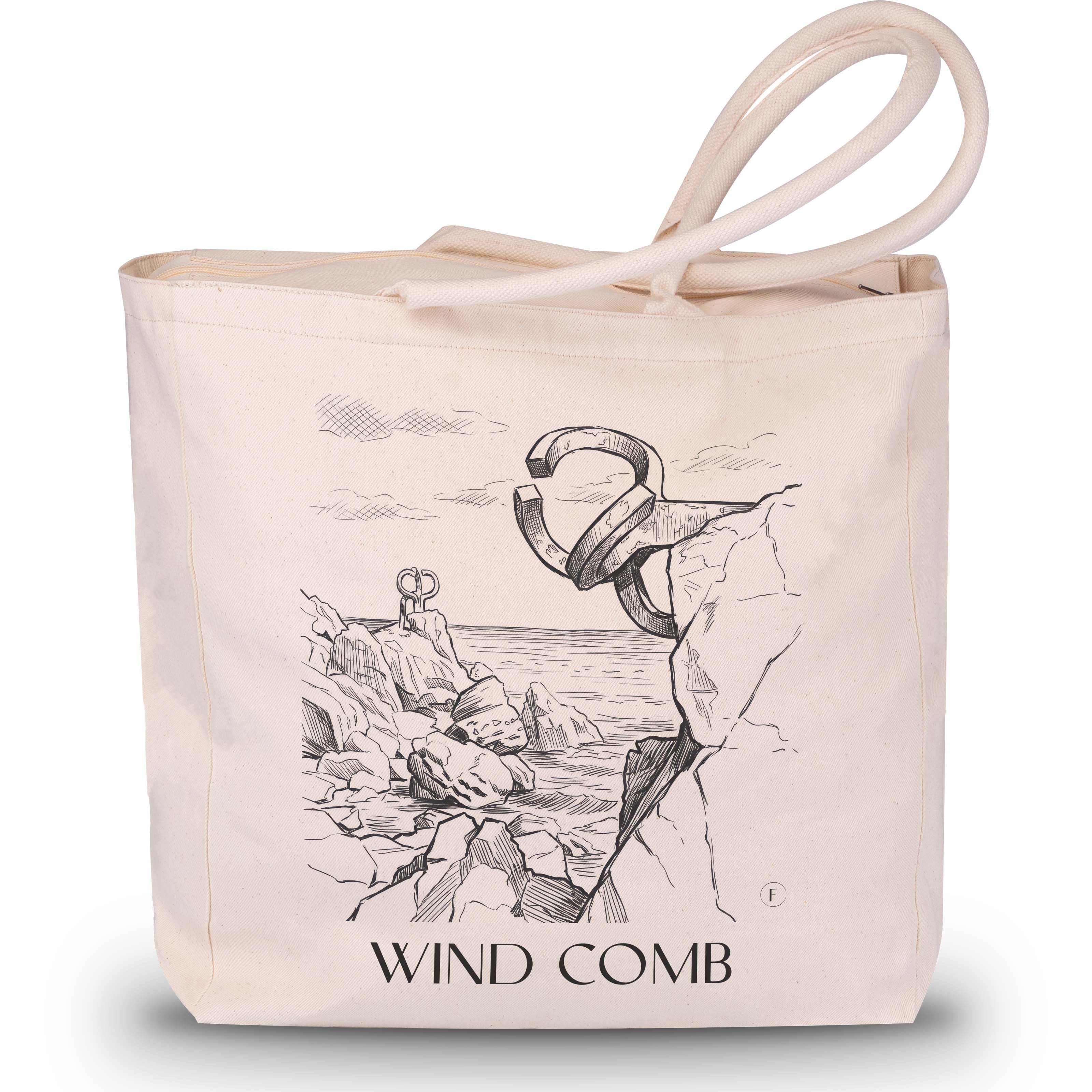 Peine del Viento Shopping Tasche - San Sebastián - Spanien Tote Bag - Einkaufstasche im Skizze Stil - favplace
