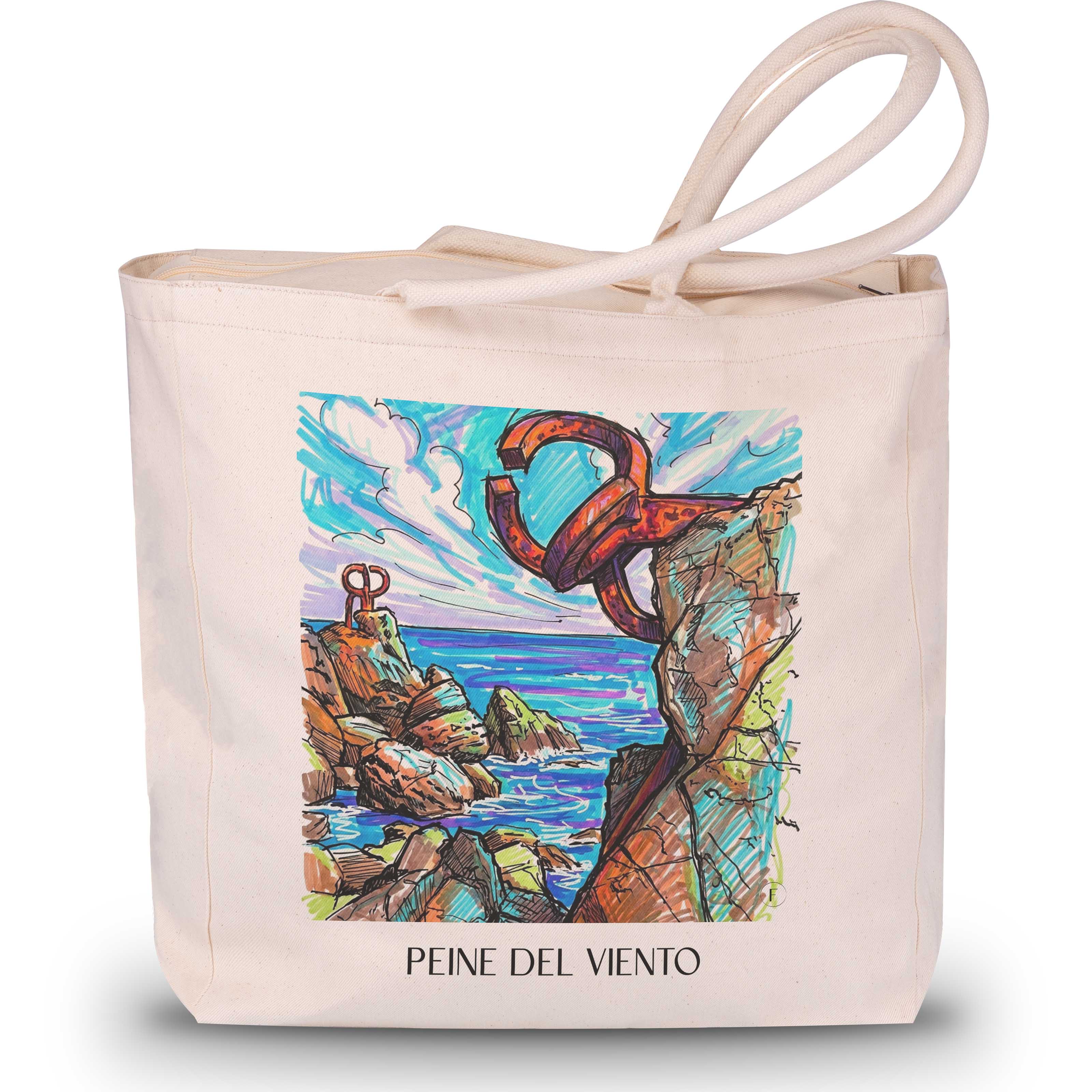 peine-del-viento-san-sebastián-spanien-einkaufstasche-graffiti
