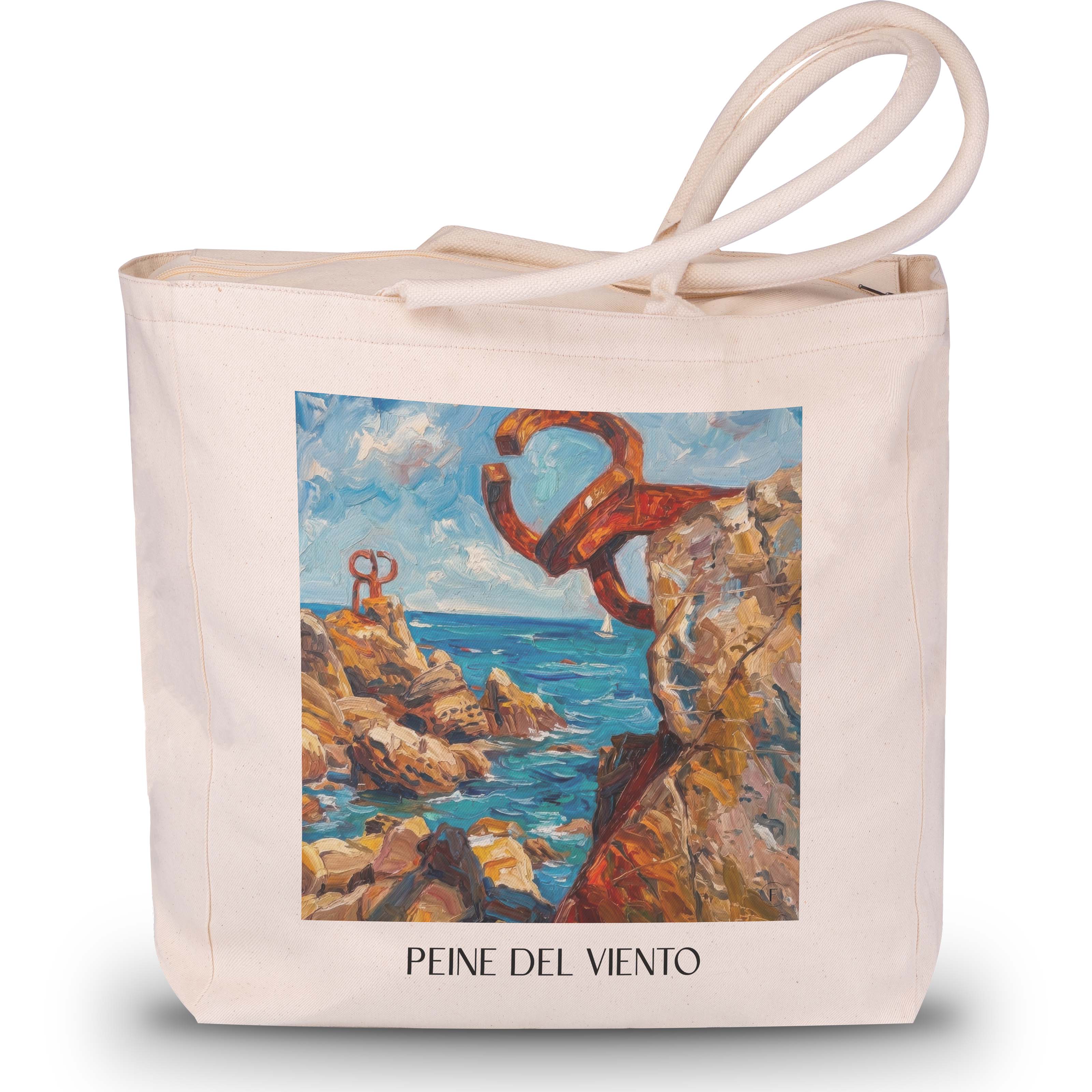peine-del-viento-san-sebastián-spanien-einkaufstasche-oil-painting-oelgemaelde