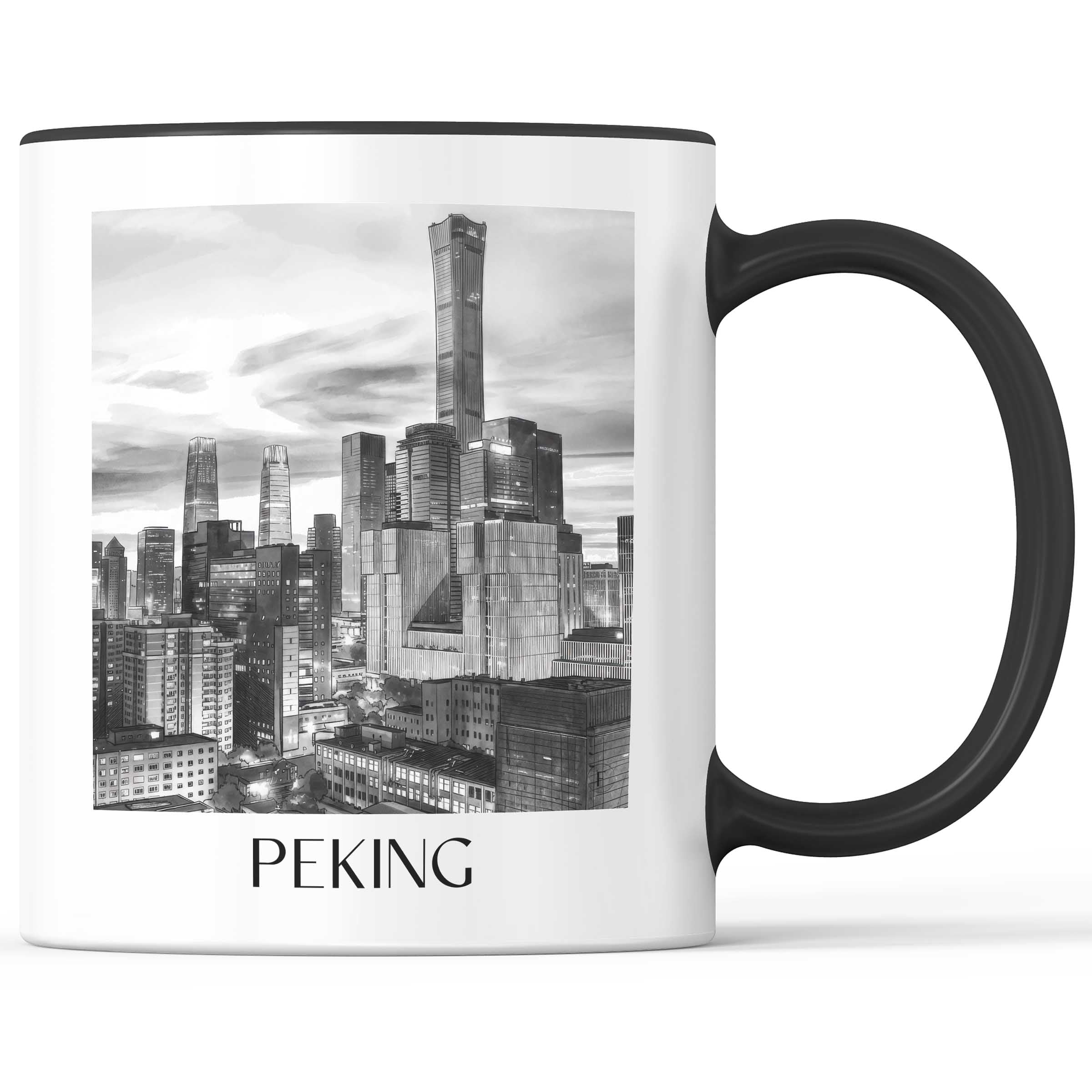 peking-china-kaffeebecher-aquarell-schwarz-weiss