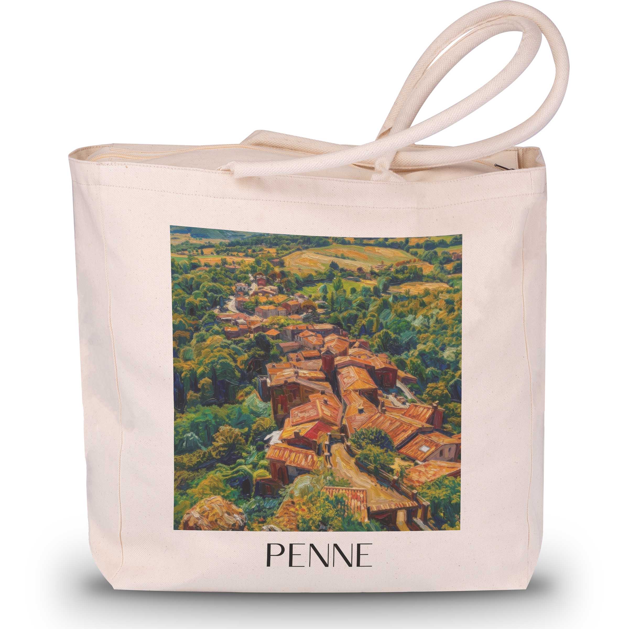 Penne Shopping Tasche - Vallée de l'Aveyron - Frankreich Tote Bag - Einkaufstasche im Ölgemälde Stil - favplace