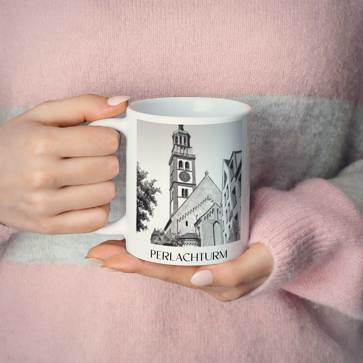 perlachturm-augsburg-deutschland-kaffeebecher-aquarell-schwarz-weiss