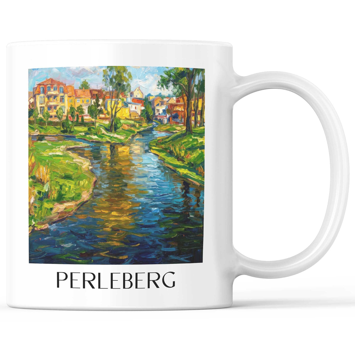 Perleberg Kaffeebecher - Prignitz - Deutschland Becher - Kaffeetasse im Ölgemälde Stil - favplace