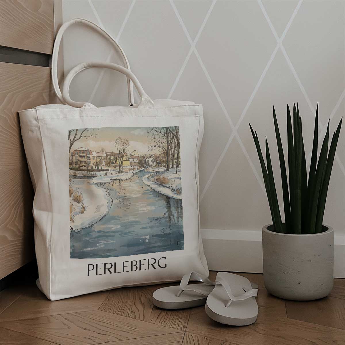 perleberg-prignitz-deutschland-einkaufstasche-aquarell