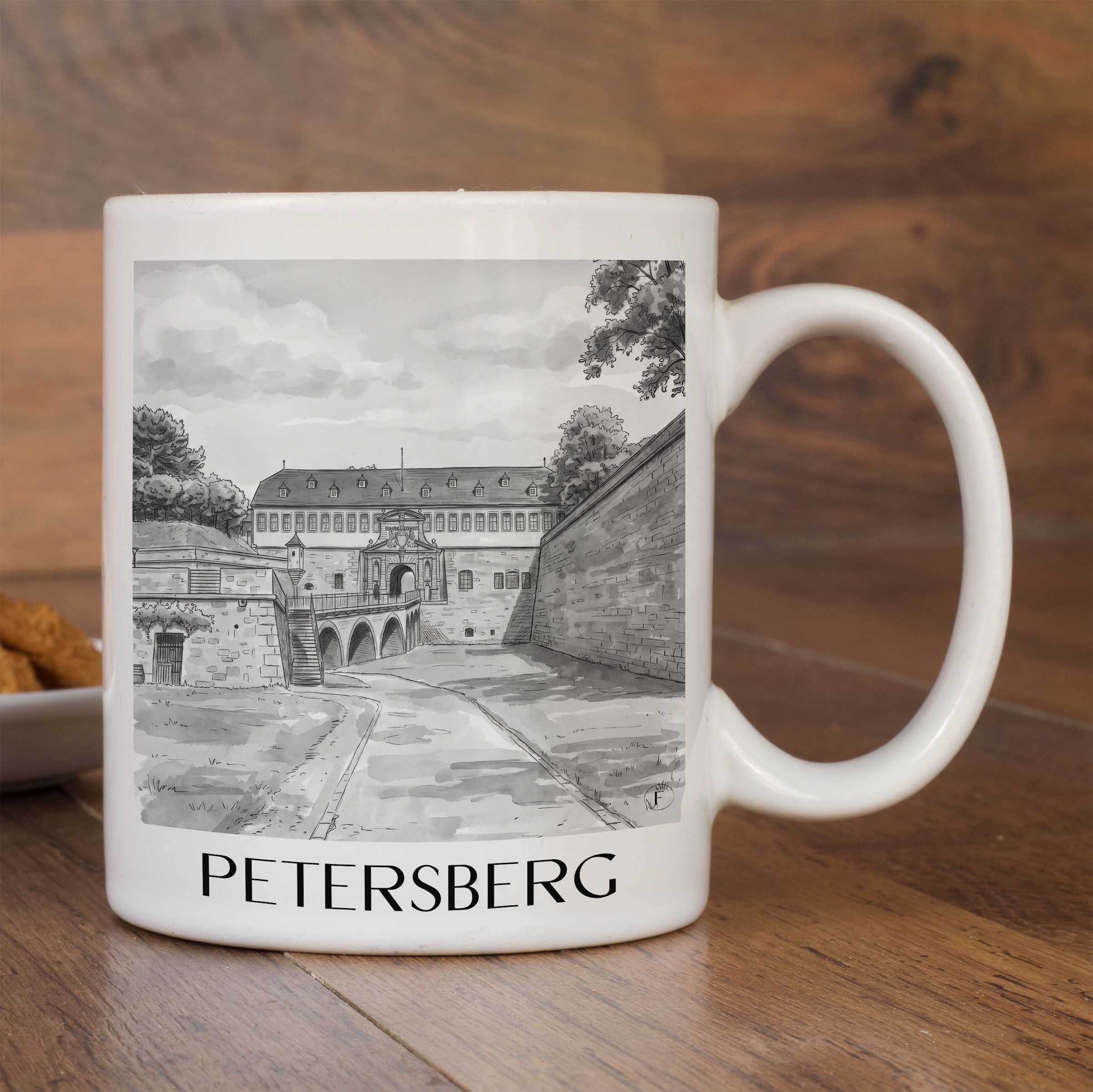 petersberg-erfurt-deutschland-kaffeebecher-aquarell-schwarz-weiss