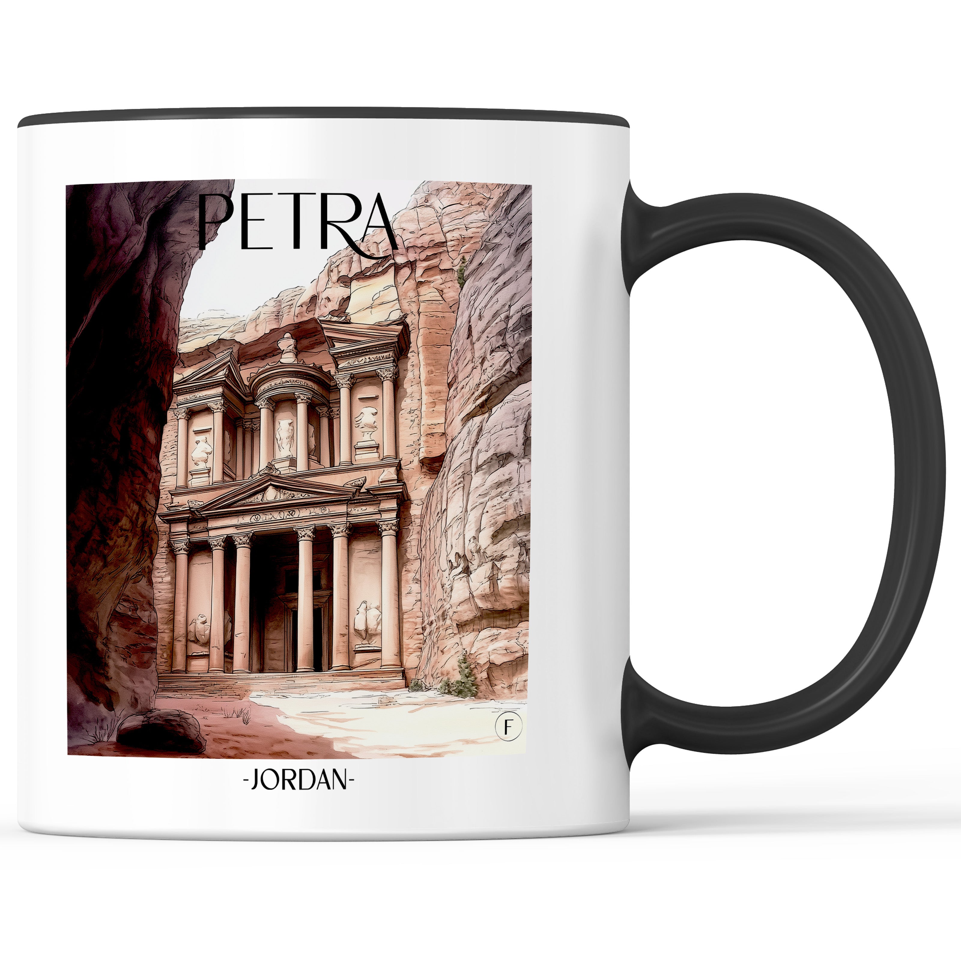 Petra, Jordanien - Jordanien Becher - Kaffeetasse im Aquarell Stil - favplace