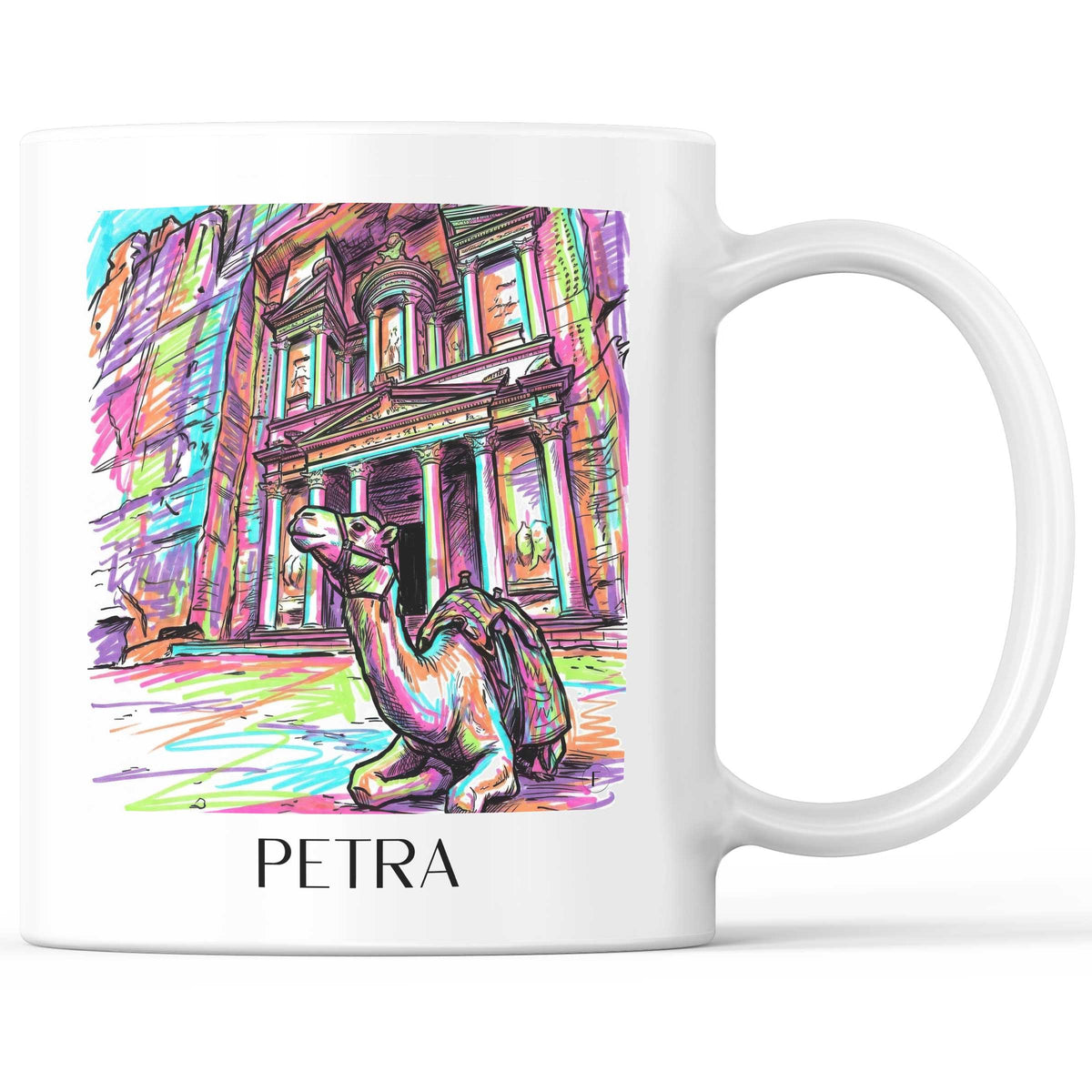 Petra, Jordanien - Jordanien Becher - Kaffeetasse im Tag Graffiti Stil - favplace