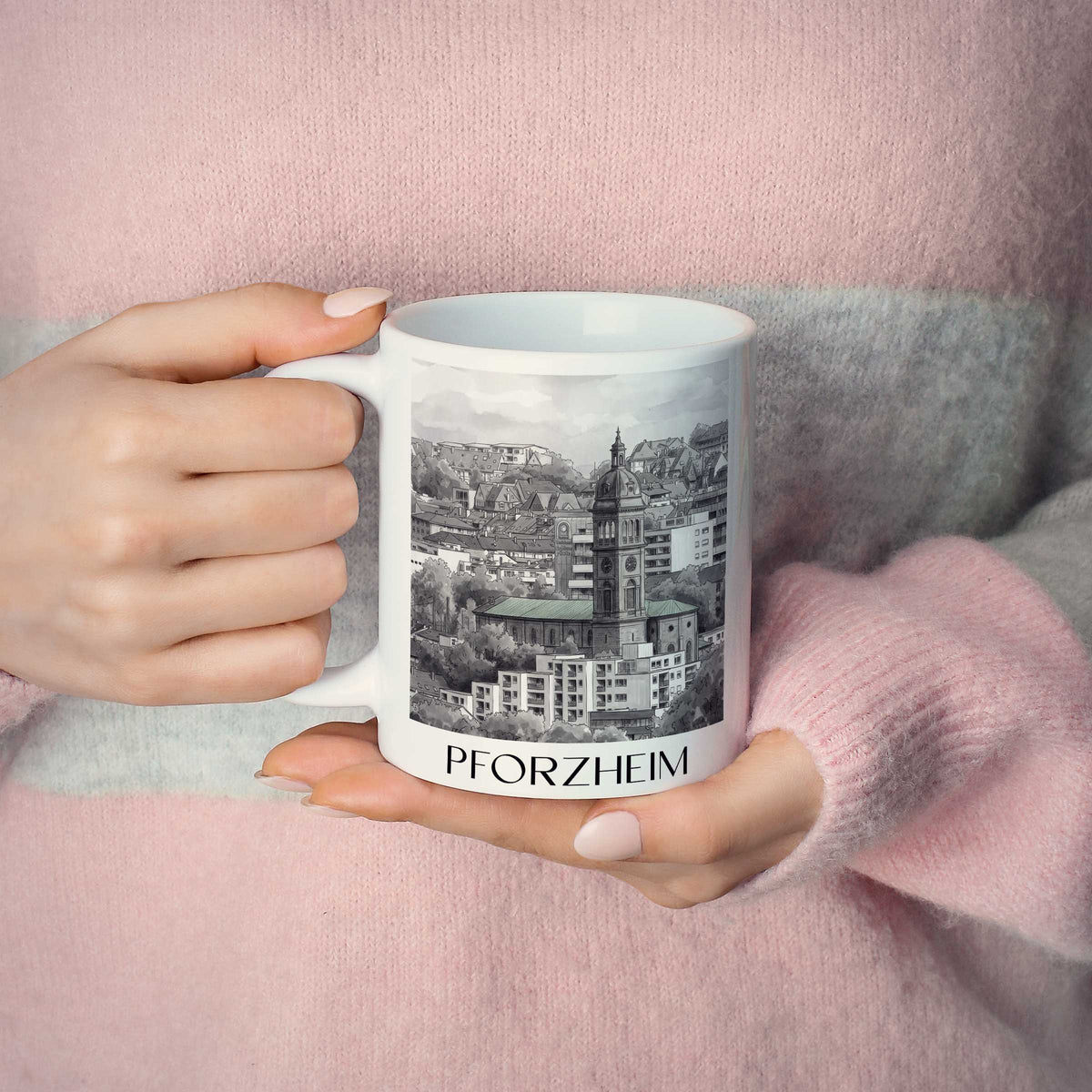 pforzheim-baden-württemberg-deutschland-kaffeebecher-aquarell-schwarz-weiss