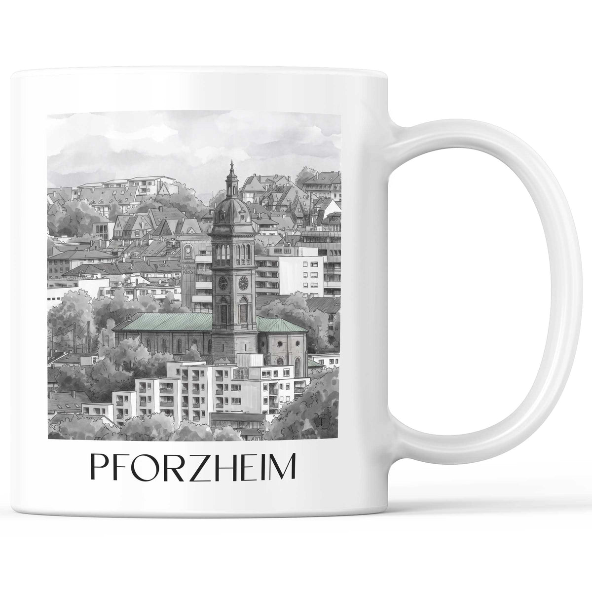 pforzheim-baden-württemberg-deutschland-kaffeebecher-aquarell-schwarz-weiss
