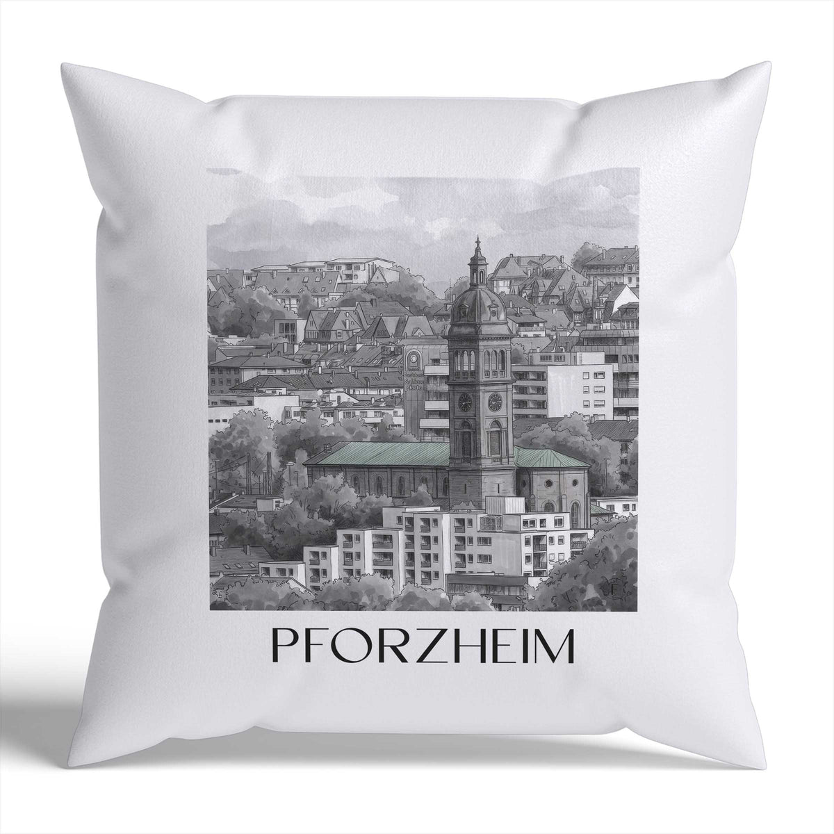 pforzheim-baden-württemberg-deutschland-kissenbezug-aquarell-schwarz-weiss