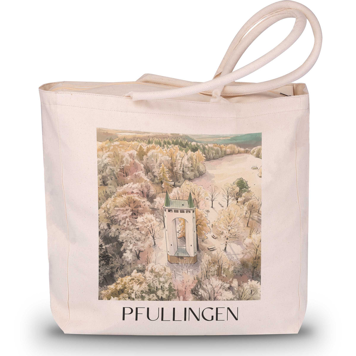 pfullingen-schwäbische-alb-deutschland-einkaufstasche-aquarell
