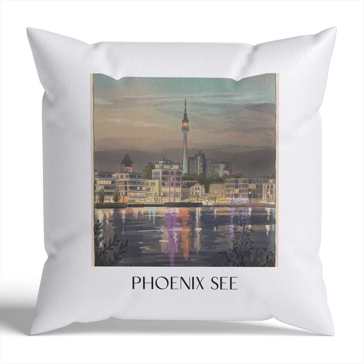 phoenix-see-dortmund-deutschland-kissenbezug-aquarell