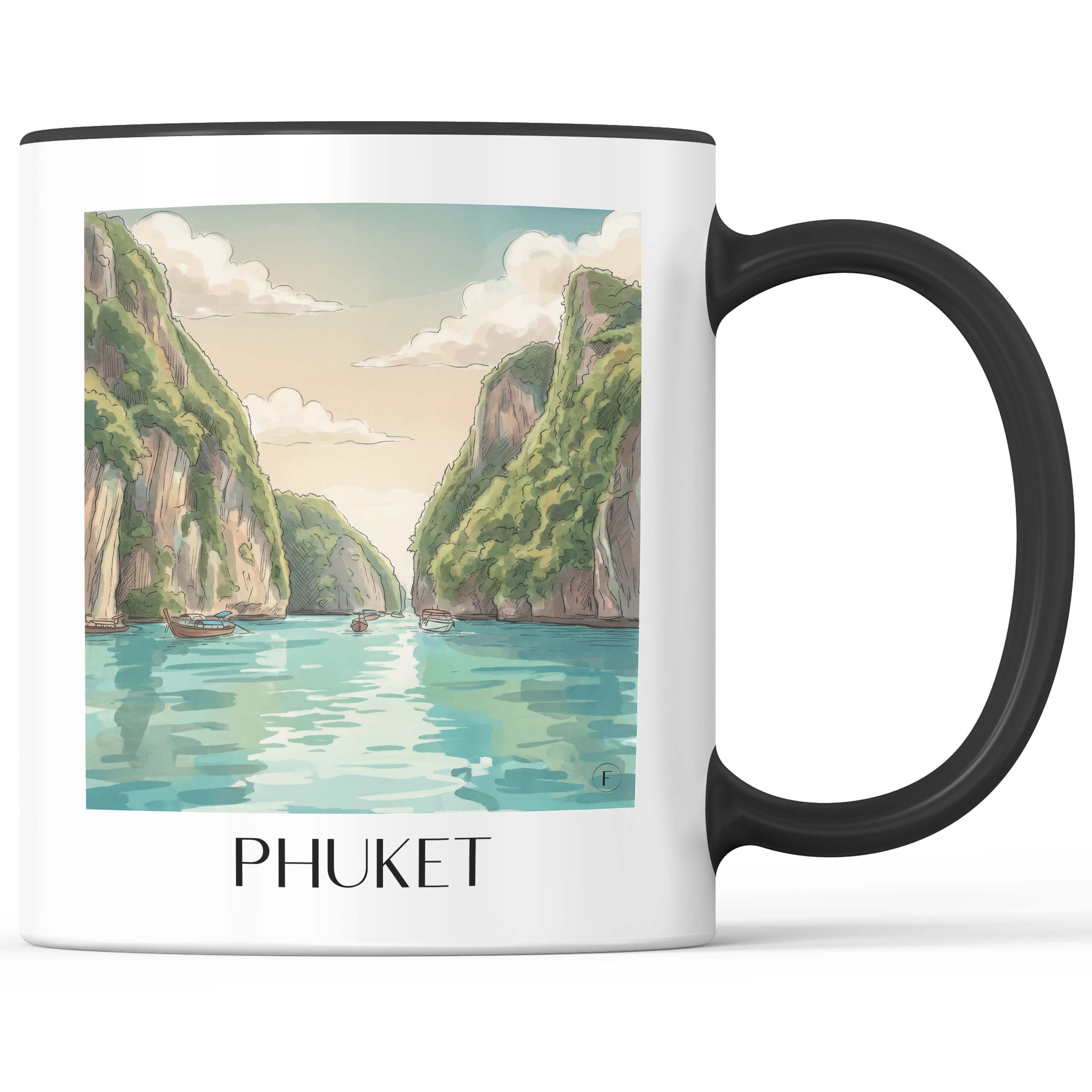 Phuket - Thailand Becher - Kaffeetasse im Aquarell Stil - favplace