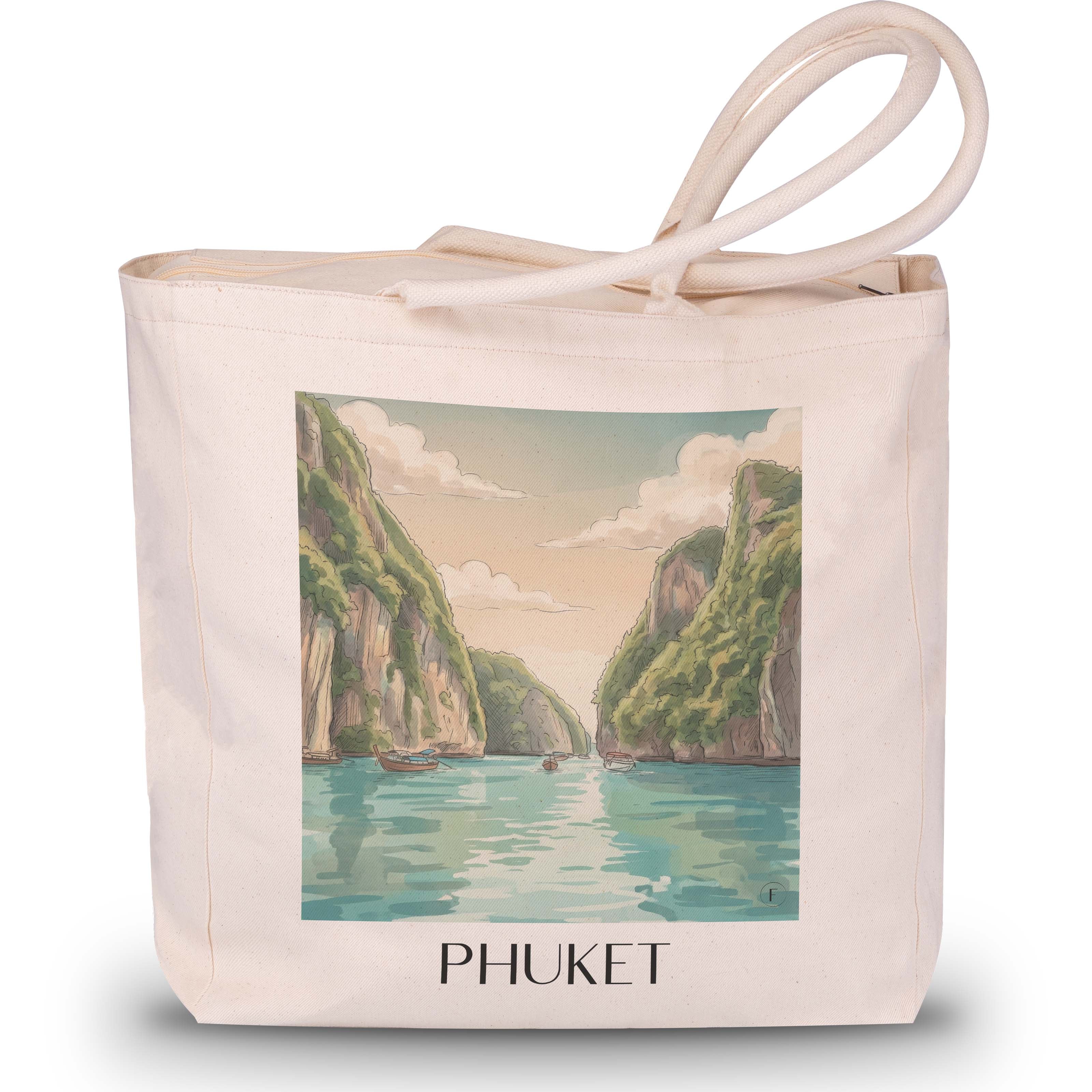 Phuket - Thailand Tote Bag - Einkaufstasche im Aquarell Stil - favplace
