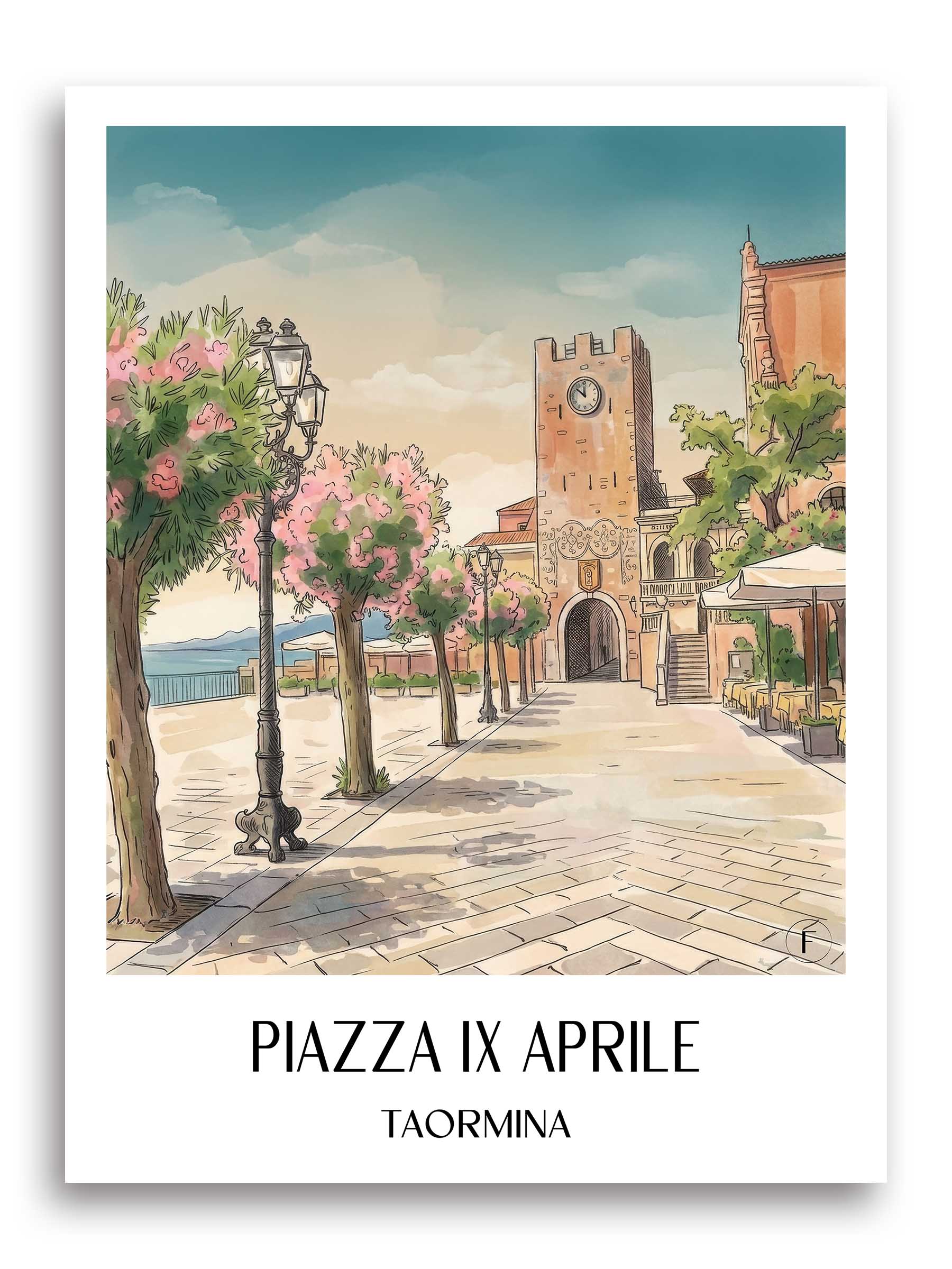 piazza-ix-aprile-taormina-italien-poster-aquarell