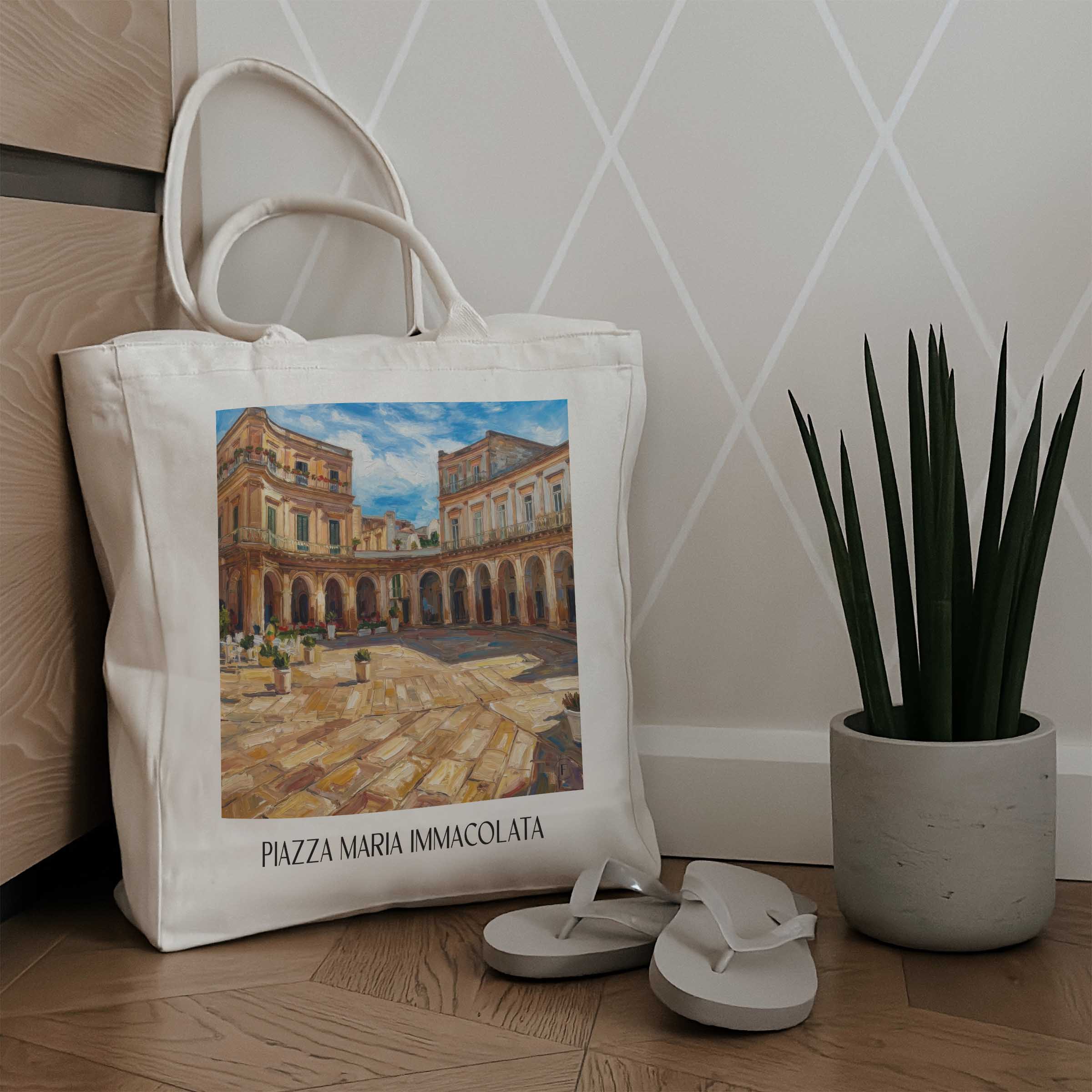 piazza-maria-immacolata-martina-franca-italien-einkaufstasche-oil-painting-oelgemaelde